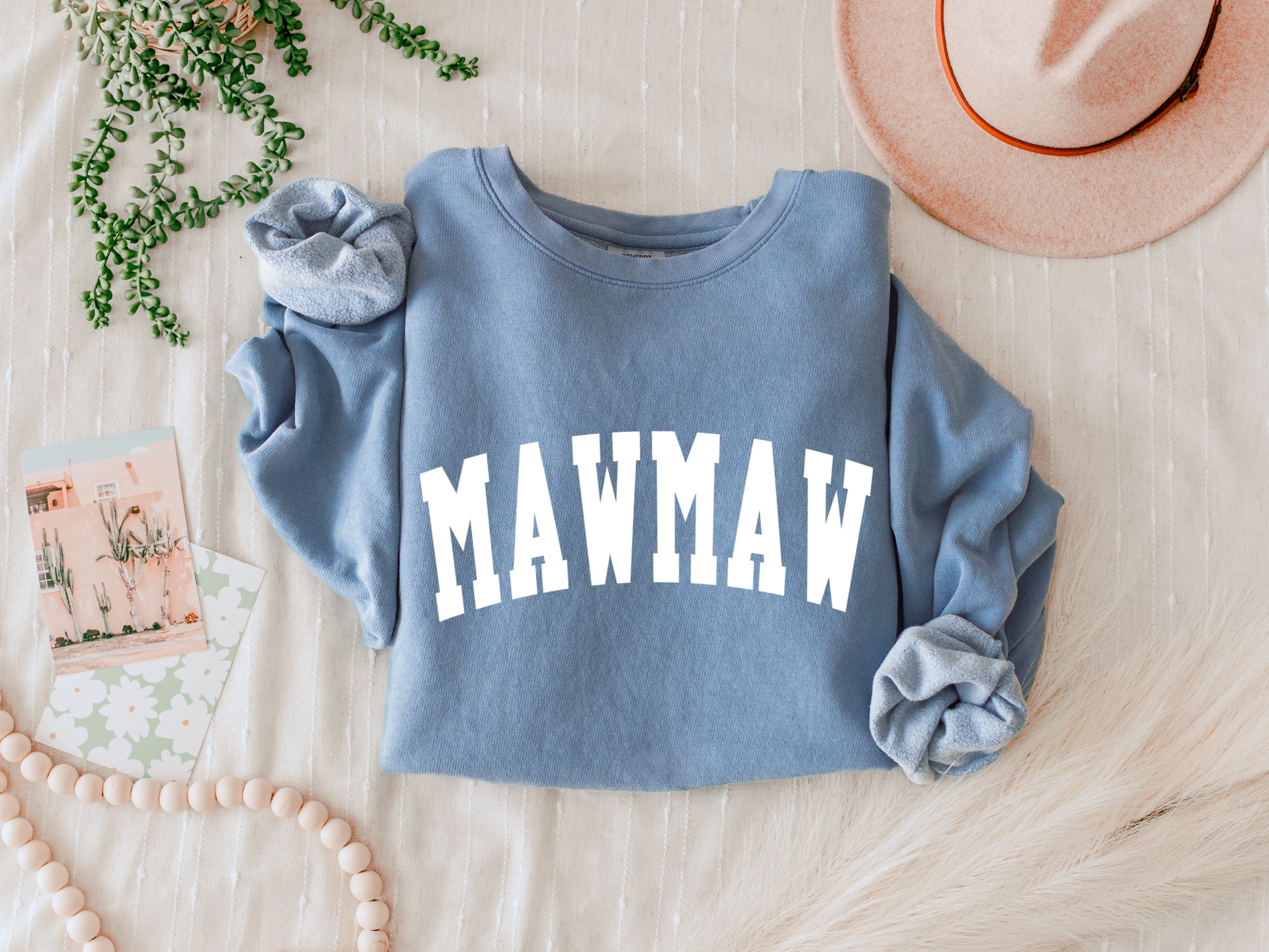 maw maw Grandma Garment Dyed Comfort Colors Sweatshirt