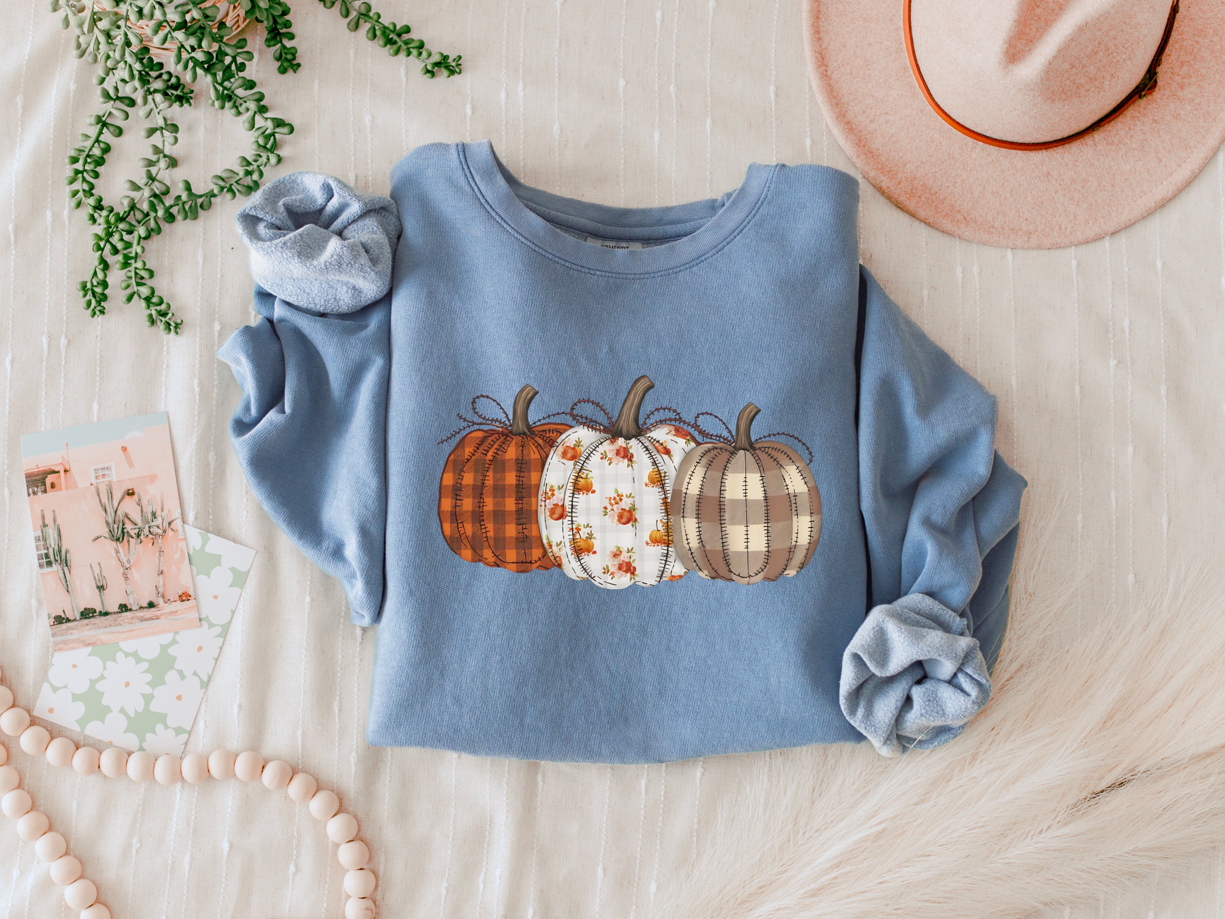 Pumpkin Fall Autumn Thanksgiving day Inspirational Garment Dyed Comfort Colors Sweatshirt