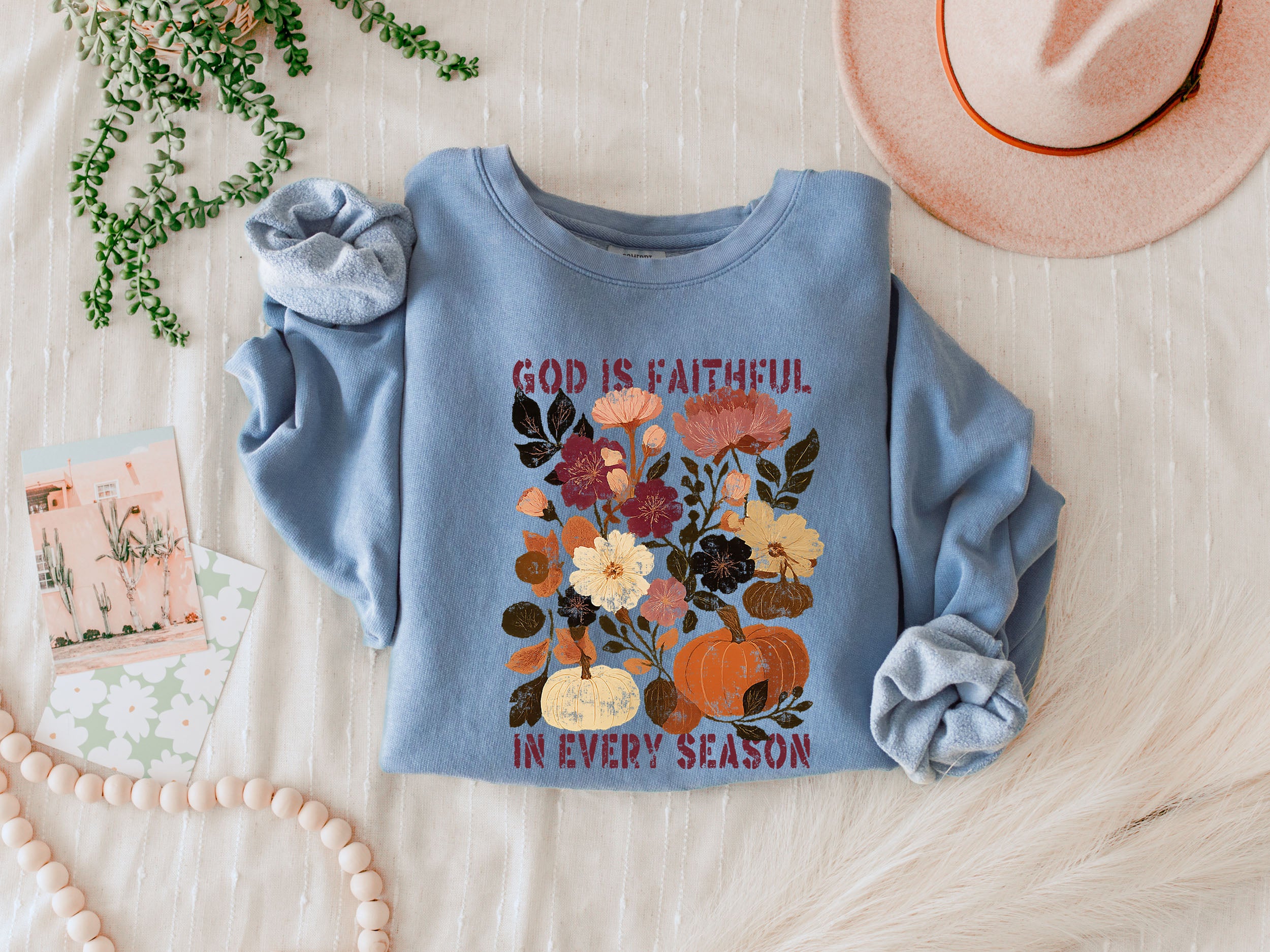 God is faithful Fall Autumn Season Thanksgiving day 100% cotton Garment Dyed Comfort Colors Sweatshirt