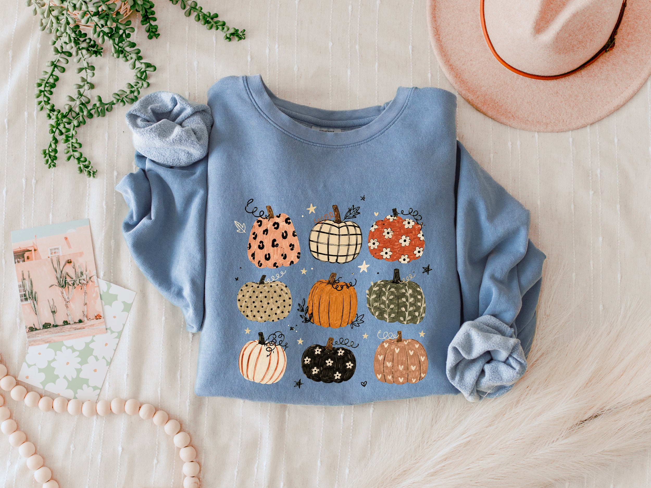 Pumpkins Fall Autumn Season Thanksgiving day 100% cotton Garment Dyed Comfort Colors Sweatshirt