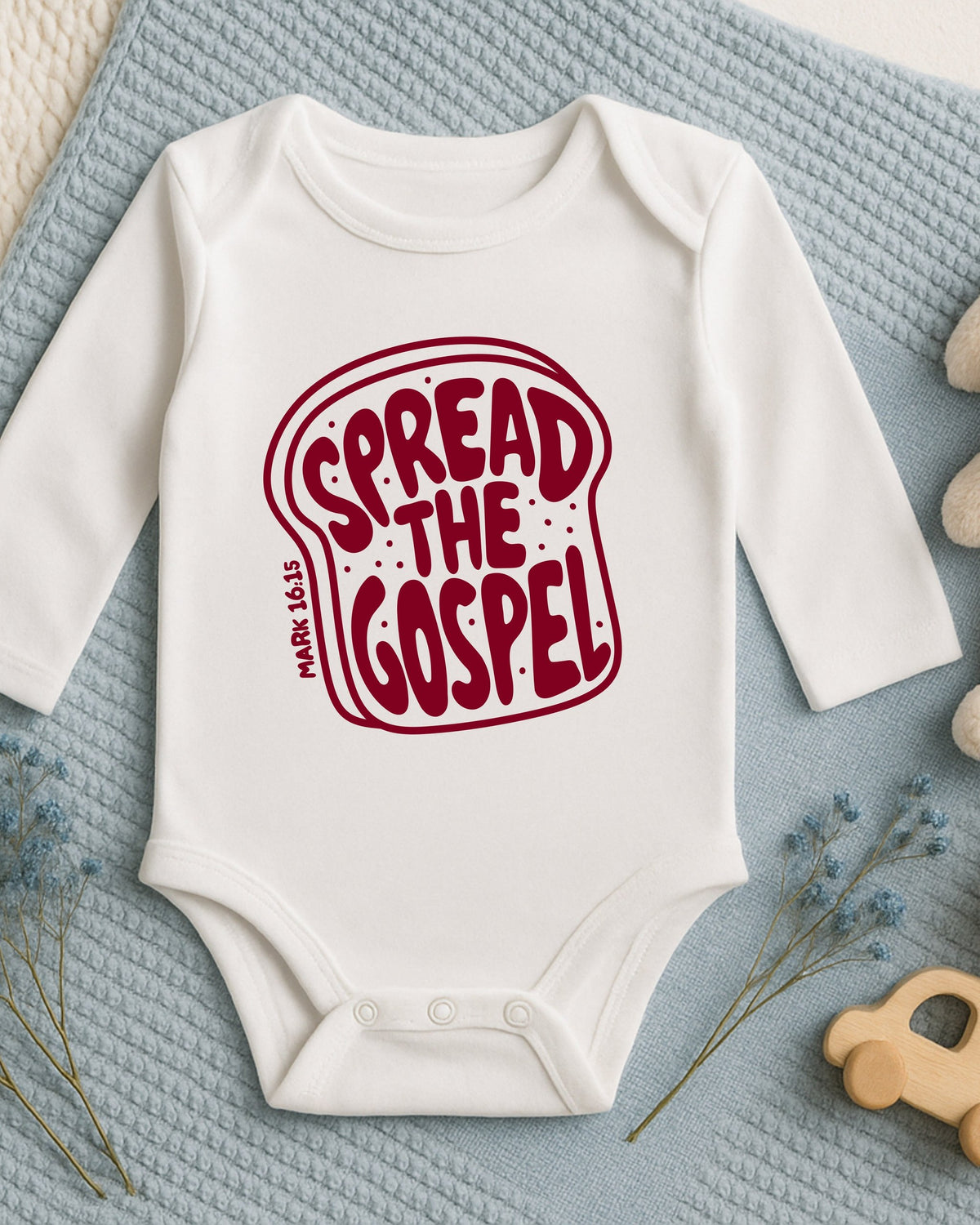Spread The Gospel Christian Baby Bodysuit, Faith Toddler Youth Tee