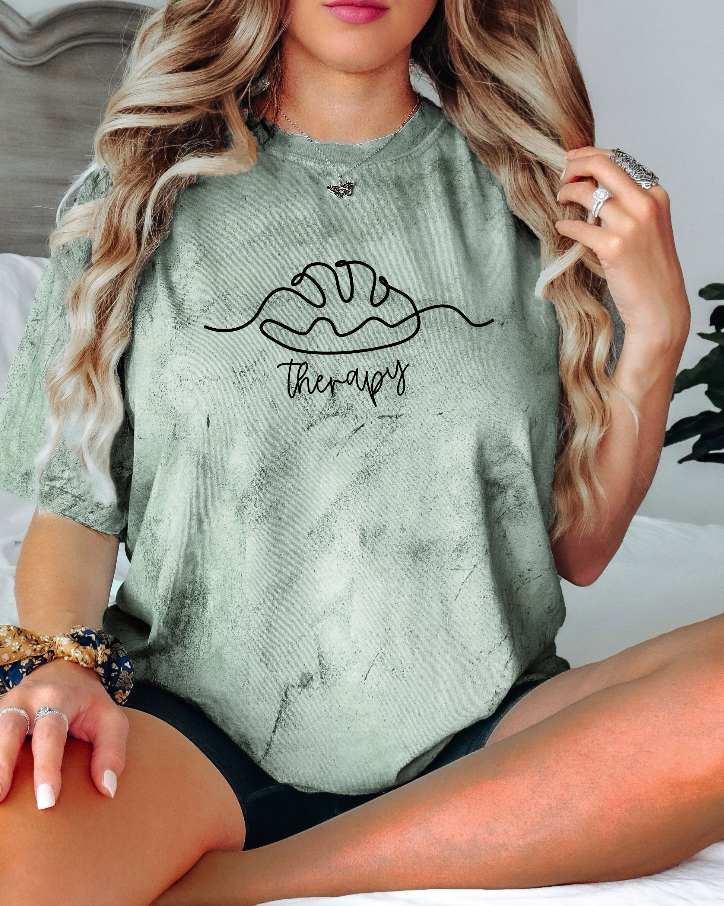 Bread Therapy Sourdough Home Baker Garment Dyed T Shirt