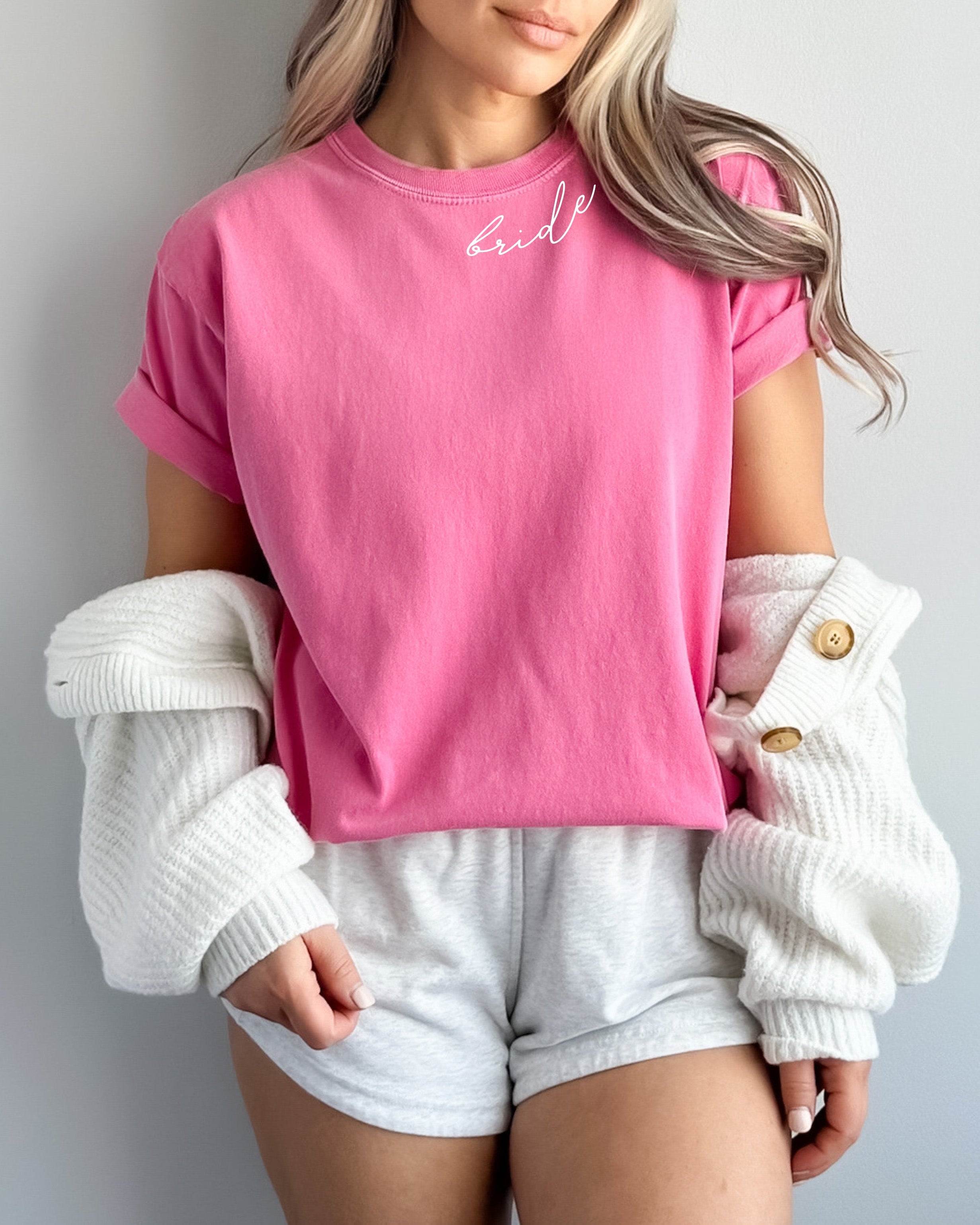 Bride Mrs Honeymoon Comfort Colors Garment Dyed T Shirt (Neck Around)