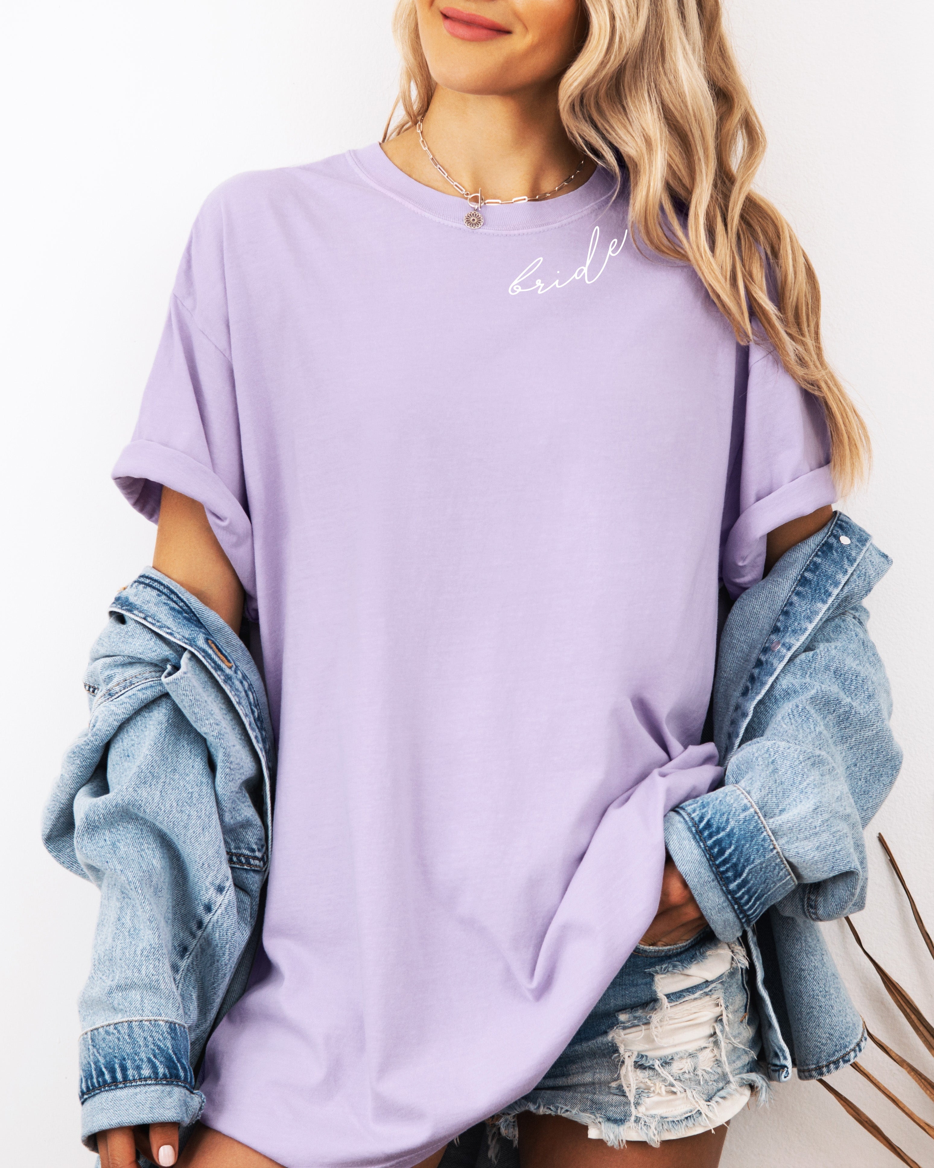 Bride Mrs Honeymoon Comfort Colors Garment Dyed T Shirt (Neck Around)