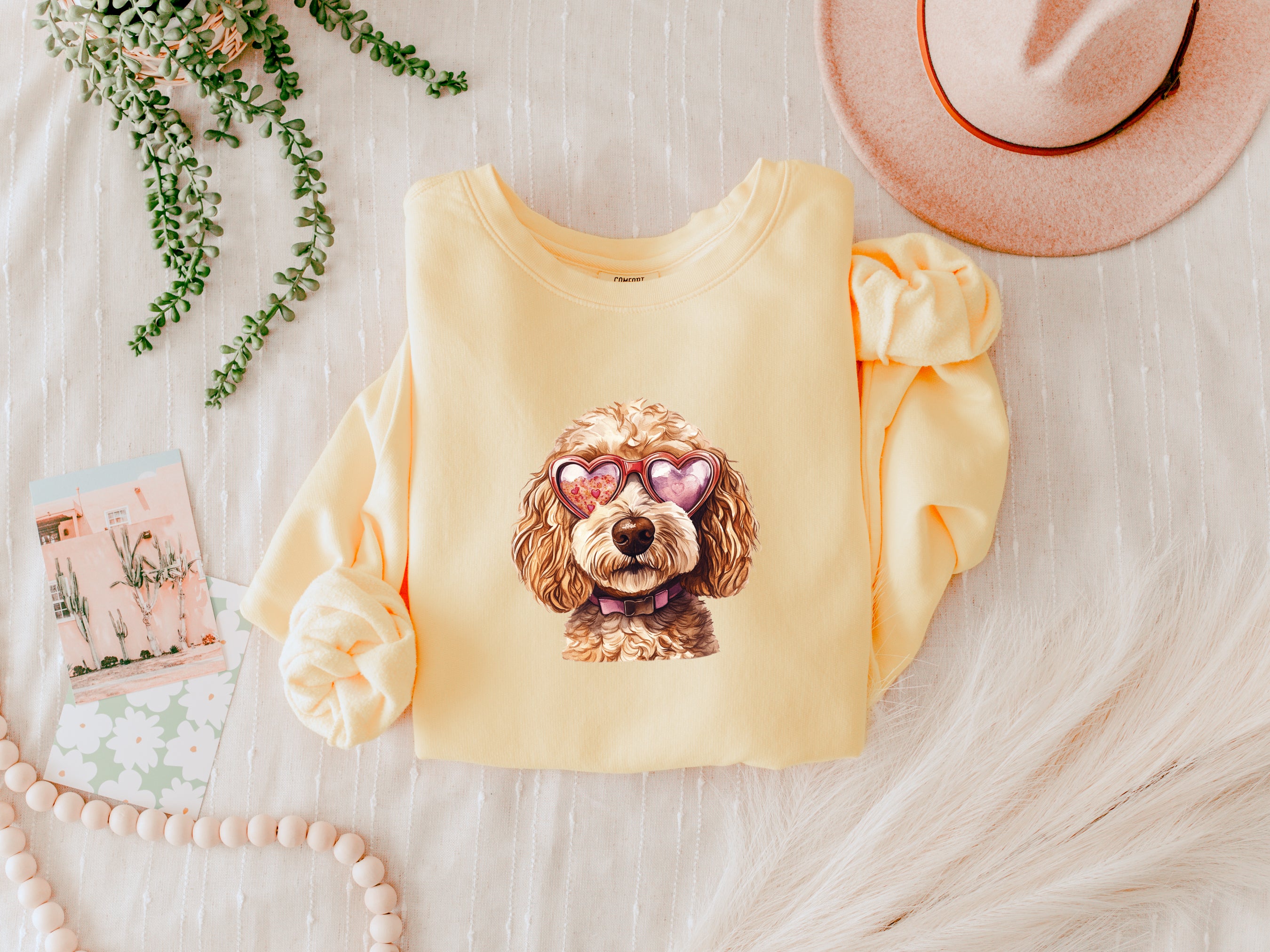 Doodle Dog Mom Garment Dyed Comfort Colors Sweatshirt (Valentine's Day)