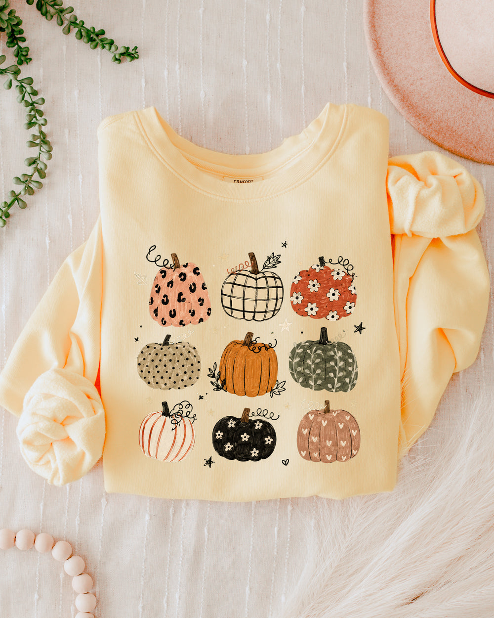 Pumpkins Fall Autumn Season Thanksgiving day 100% cotton Garment Dyed Comfort Colors Sweatshirt