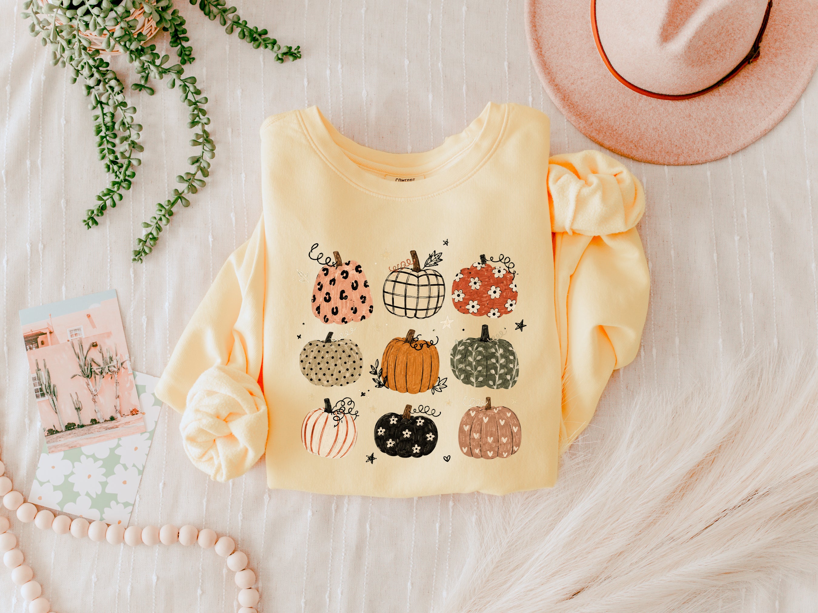 Pumpkins Fall Autumn Season Thanksgiving day 100% cotton Garment Dyed Comfort Colors Sweatshirt