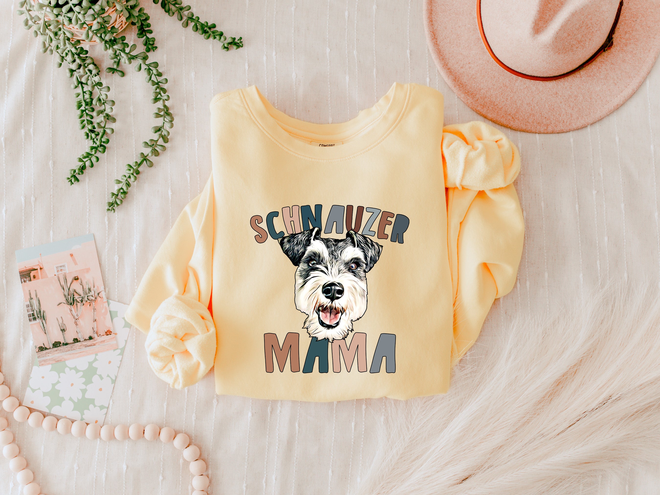 Schnauzer Dog mom Fall Garment Dyed Comfort Colors Sweatshirt (Color)