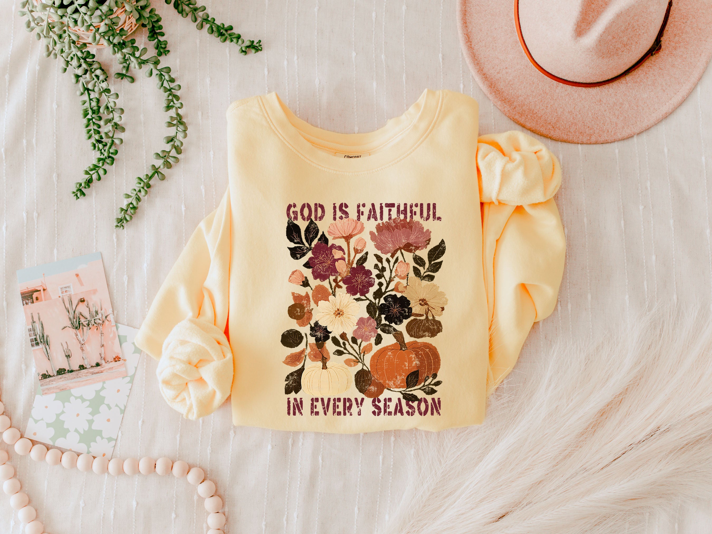 God is faithful Fall Autumn Season Thanksgiving day 100% cotton Garment Dyed Comfort Colors Sweatshirt