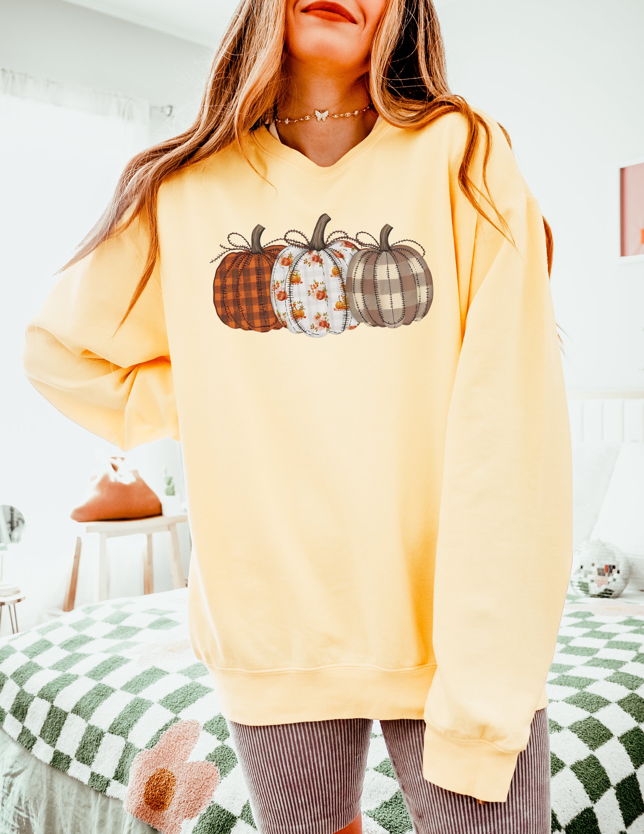 Pumpkin Fall Autumn Thanksgiving day Inspirational Garment Dyed Comfort Colors Sweatshirt