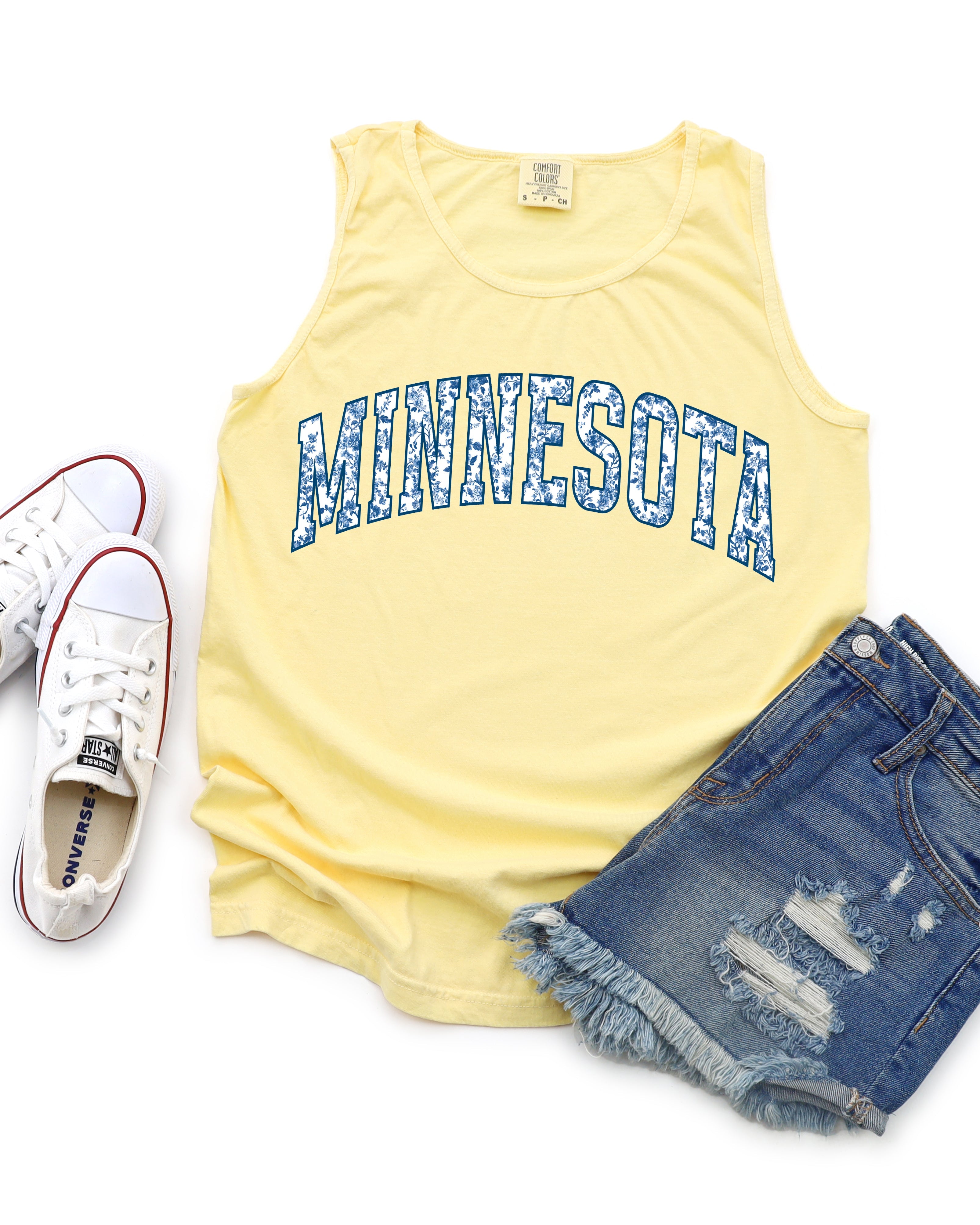 Minnesota State City Comfort Colors Tank Top – USA Travel Graphic Summer Essential