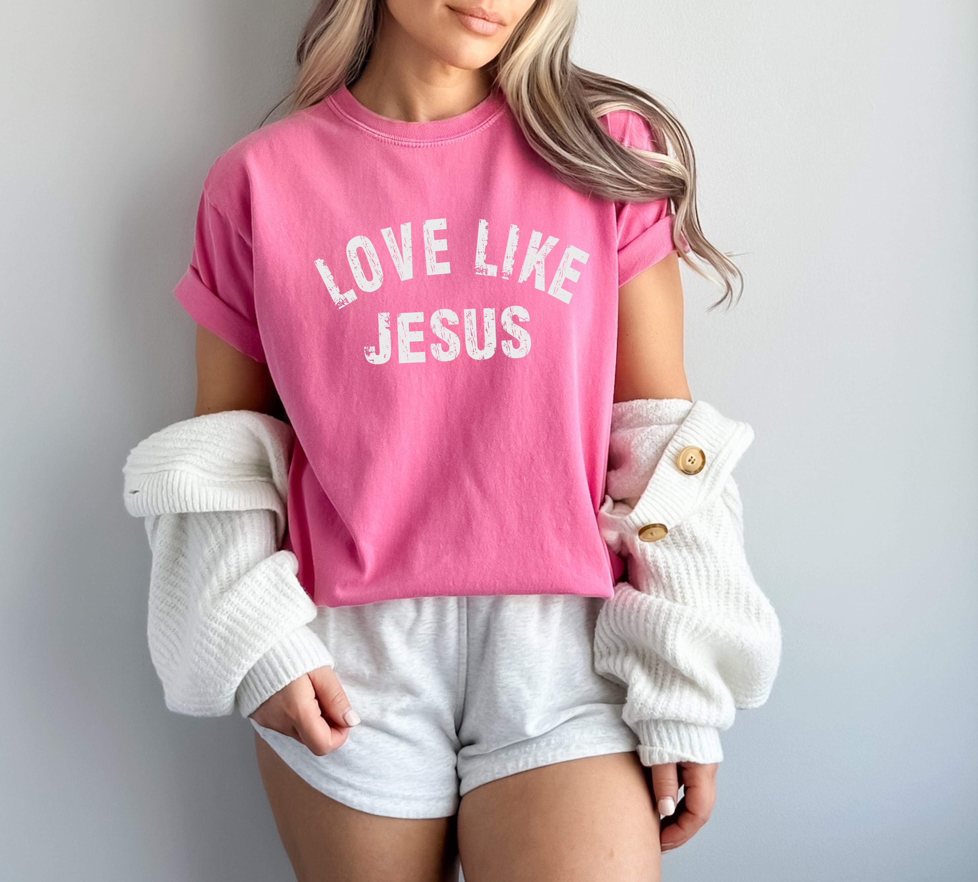 Love Like Jesus Christian Comfort Colors Garment Dyed T Shirt - Biblical Faith Easter Graphic Tee