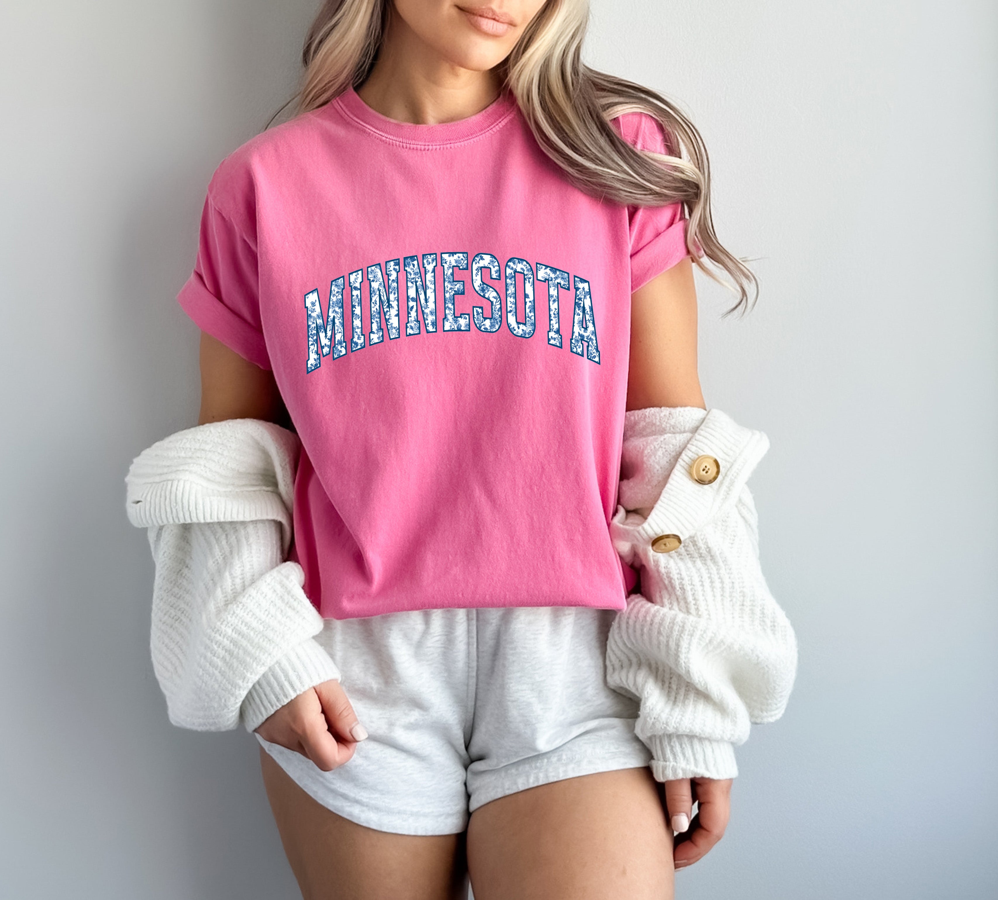 Minnesota State City College Comfort Colors T Shirt (Blue flower)