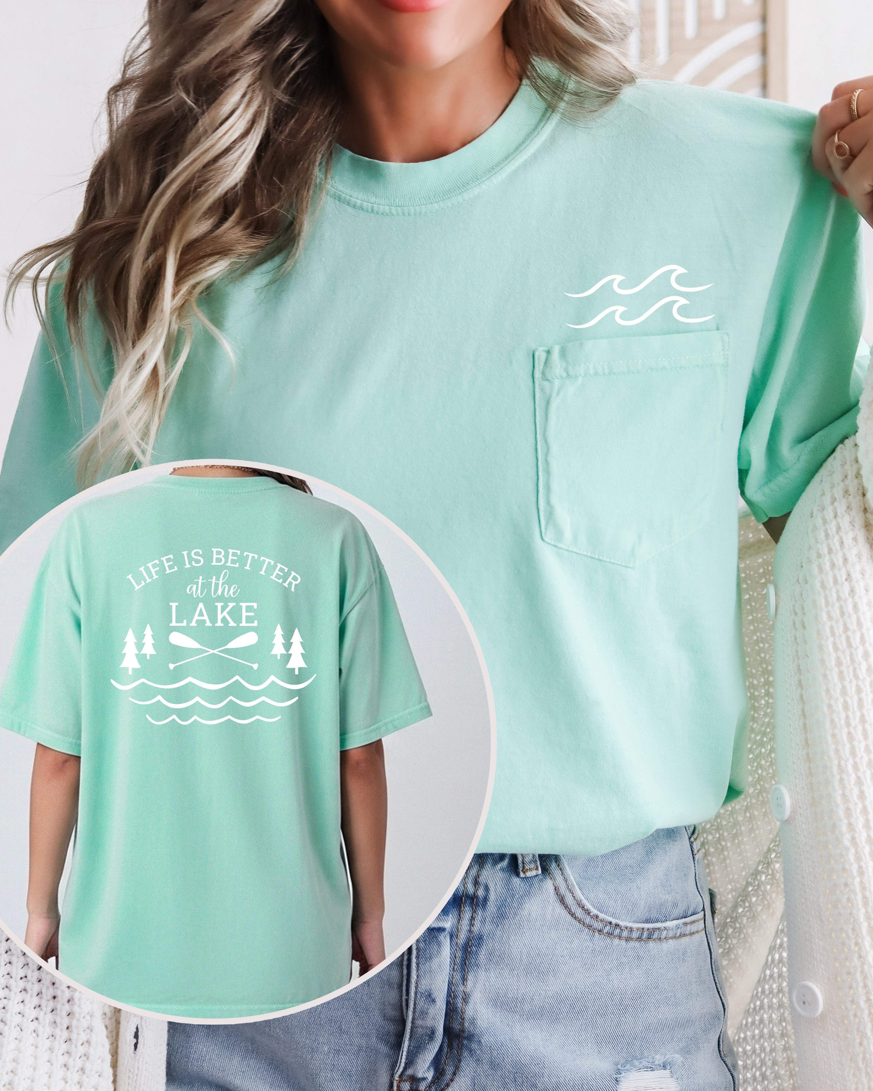 Life is better at the Lake Comfort Colors Pocket T-Shirt – Nature Camping Outdoor Graphic Tee