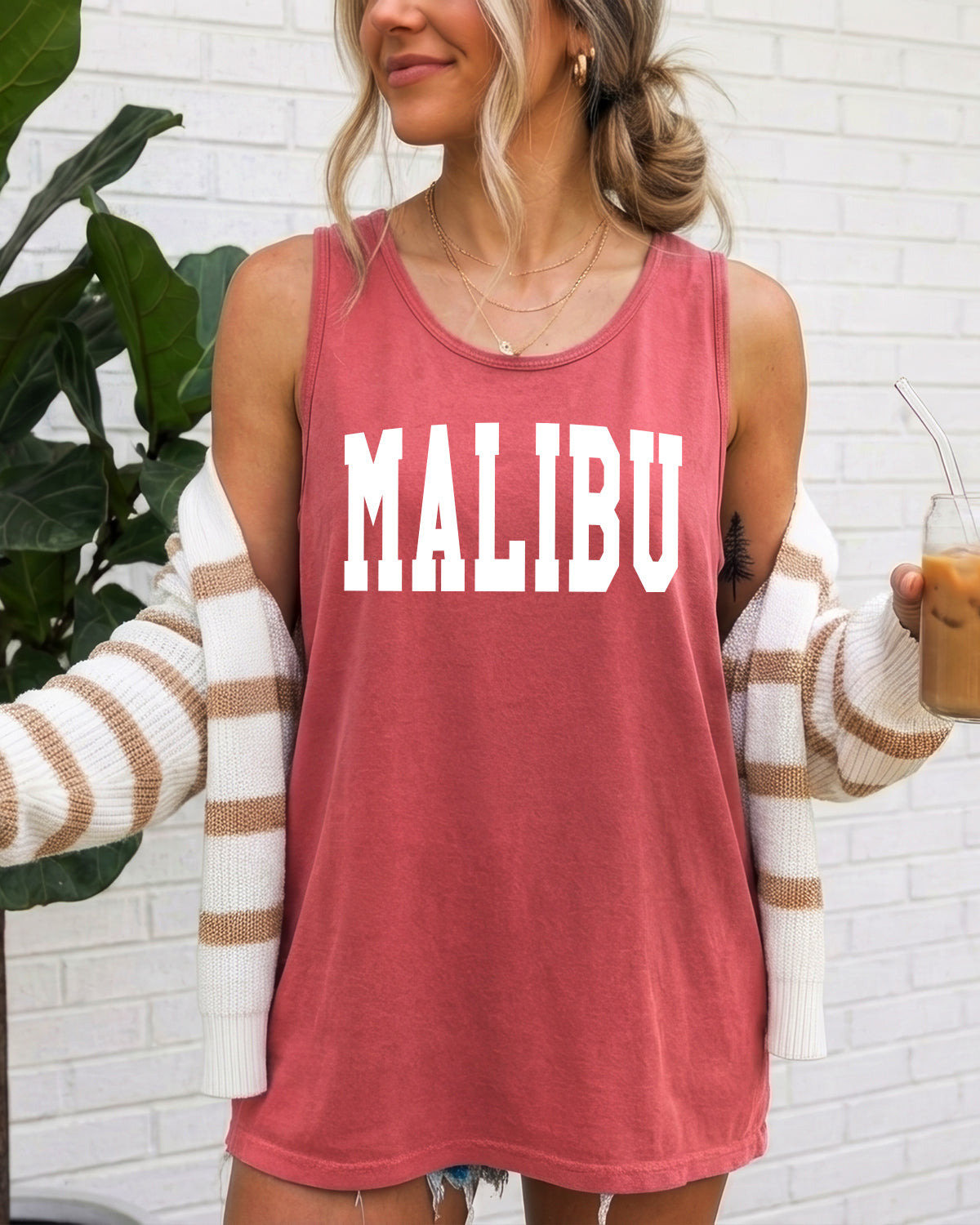 Malibu California State City Comfort Colors Tank Top – USA Travel Vacation Beach Summer