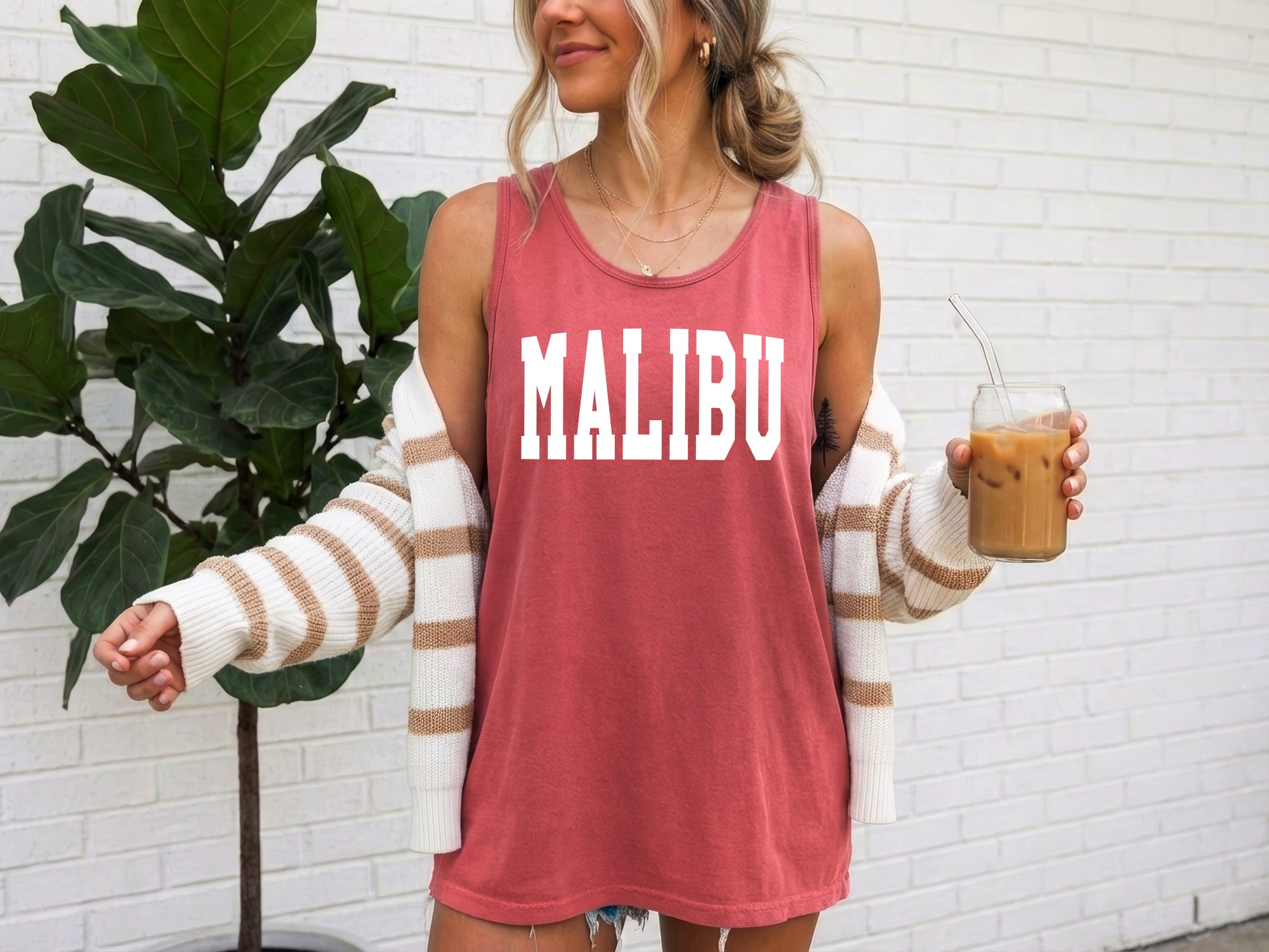 Malibu California State City Comfort Colors Tank Top – USA Travel Vacation Beach Summer