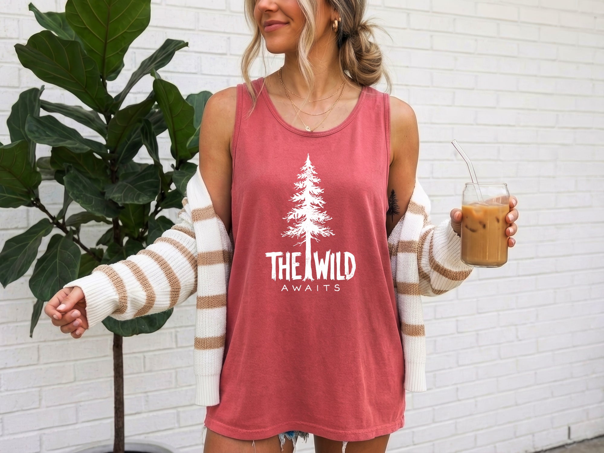 The Wild Awaits Lake Camping Comfort Colors Tank Top – Mountain Hiking Camping Vacation Nature Lake Beach