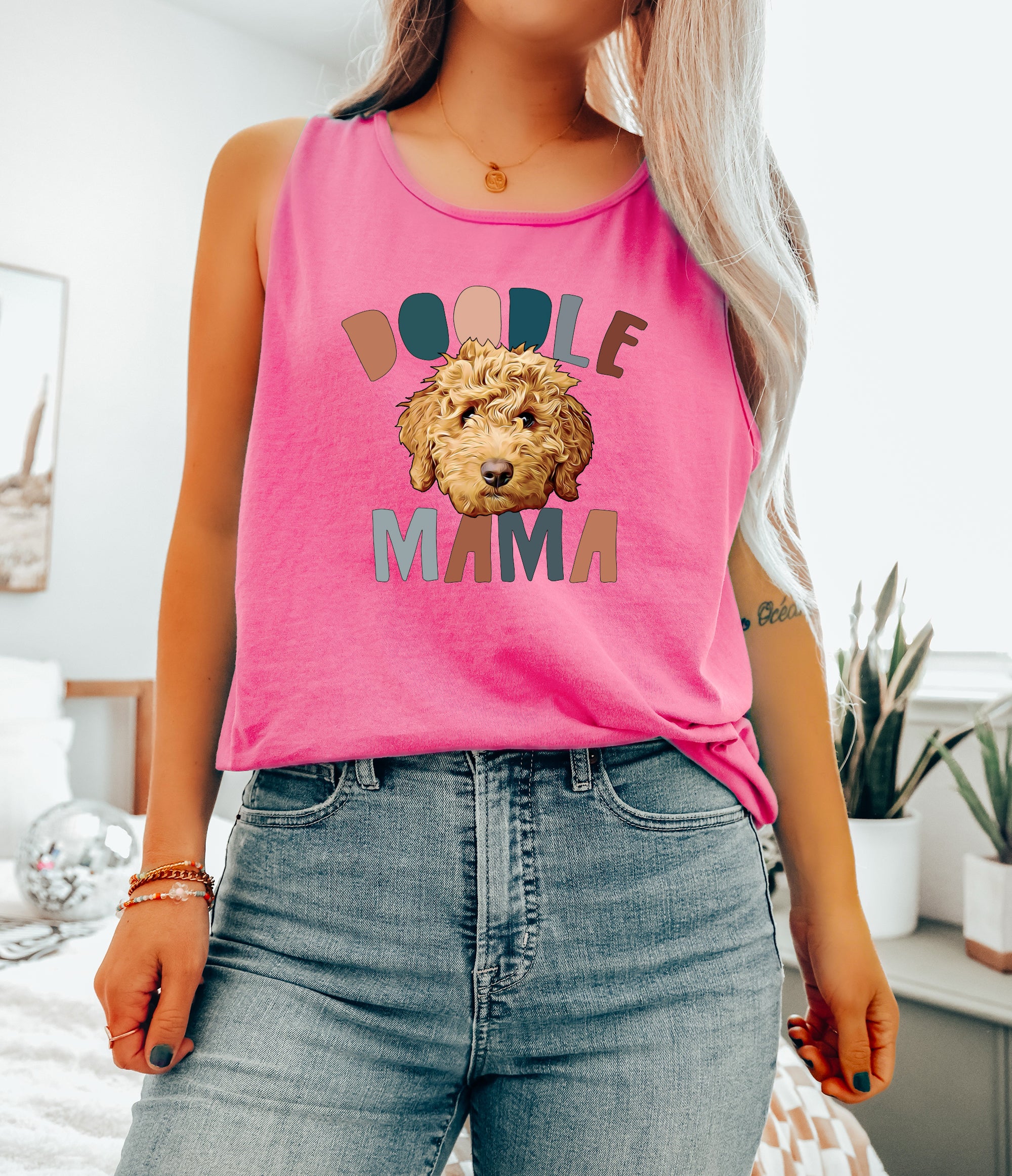 Golden Doodle Dog mom Comfort Colors Tank Top (color)