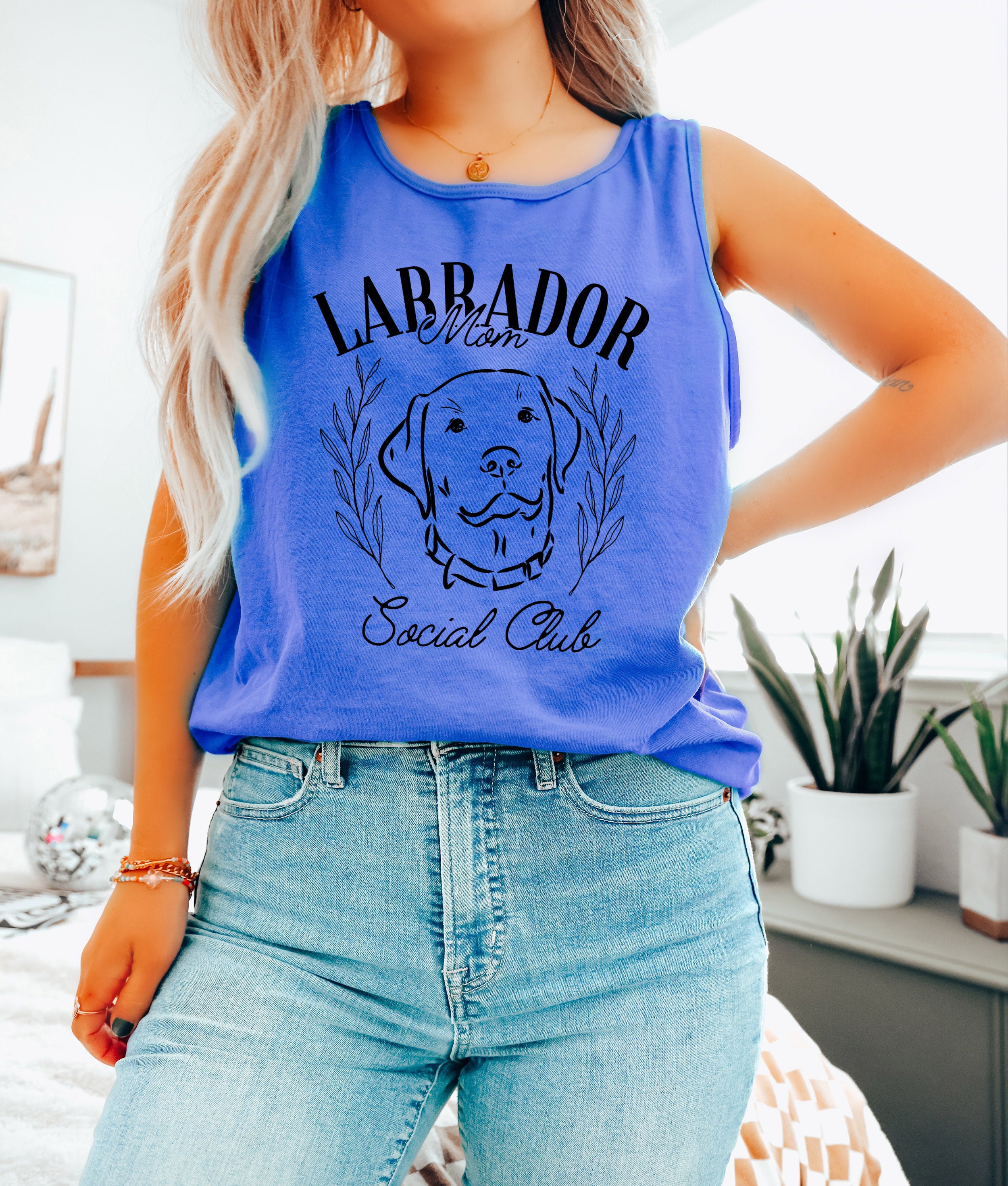 Labrador Retriever Social Club Dog mom Comfort Colors Tank Top
