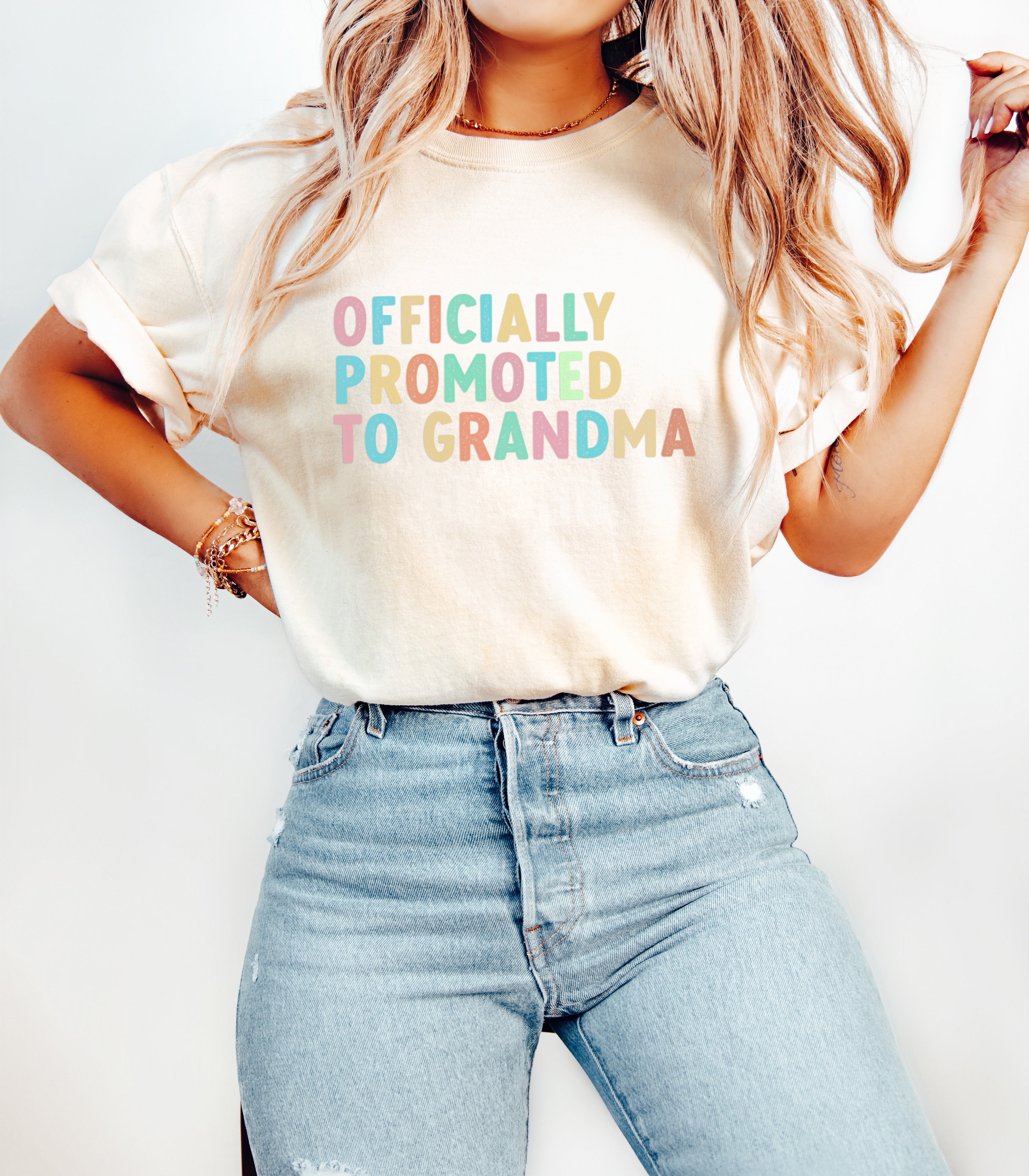 Officially Promoted to Grandma Comfort Colors T Shirt