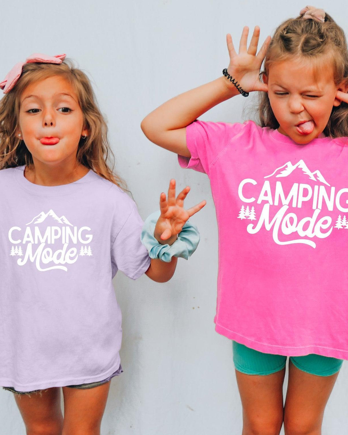 Camping Mode Nature Camping Hiking Garment Dyed Kids Youth Shirt