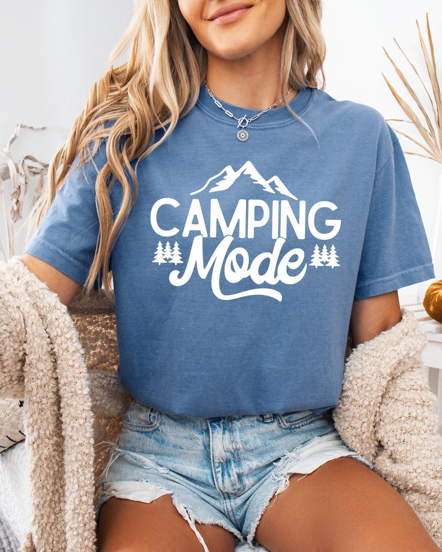 Camping Mode Nature Camping Hiking Garment Dyed Shirt