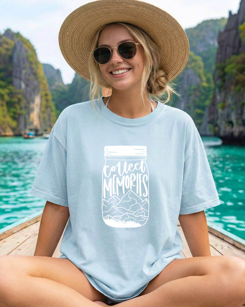 Collect Memories Beach Nature Comfort Colors T Shirt Vacation Lake Summer