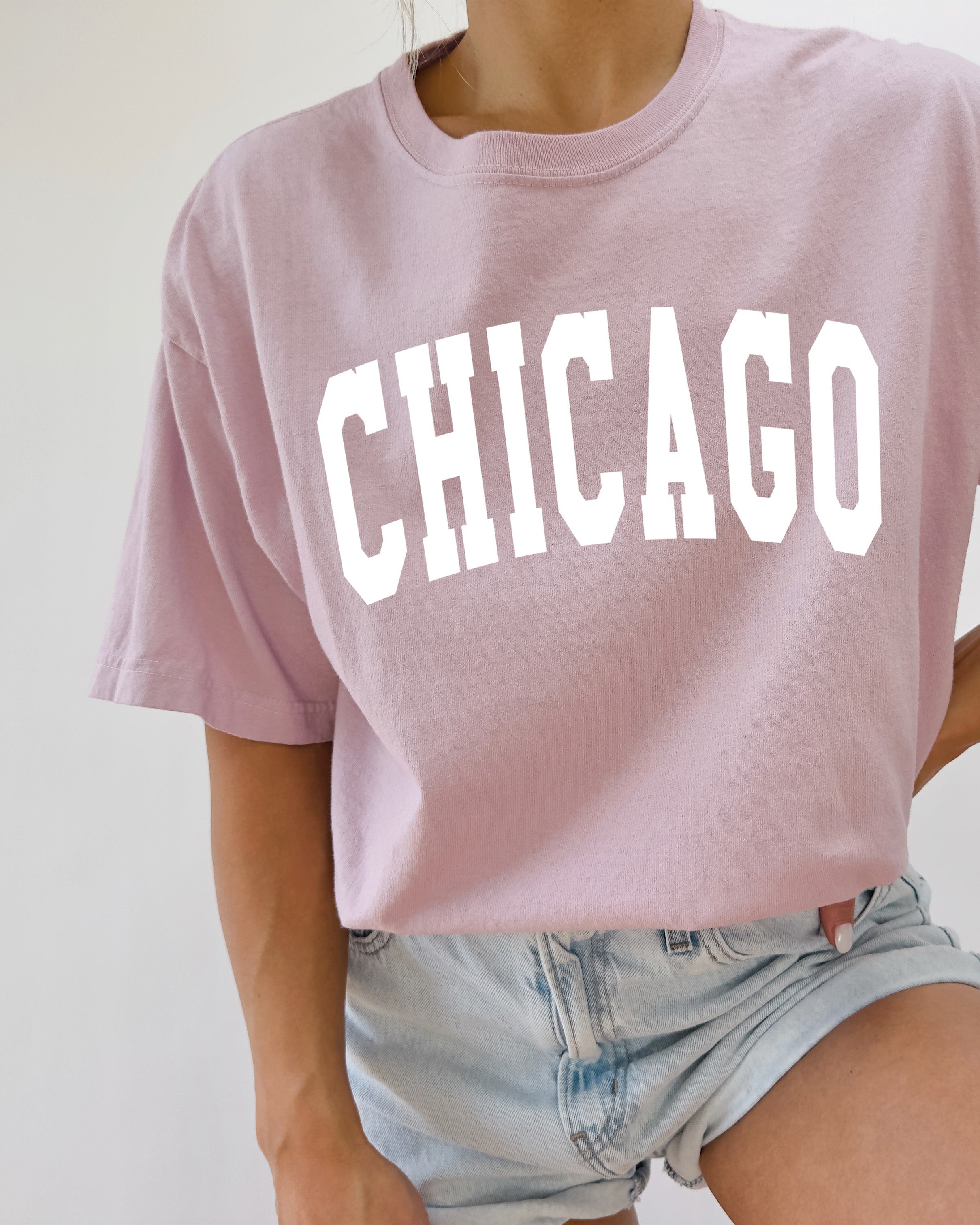 Chicago Illinois State City Comfort Colors T Shirt (Condensed Font)