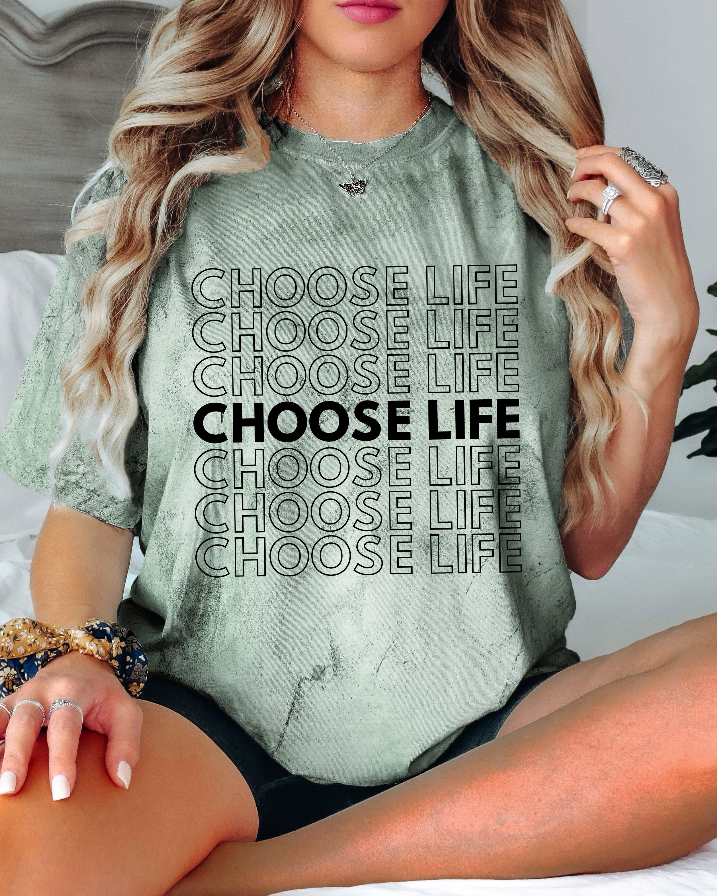 Choose Life Christian Comfort Colors Garment Dyed Christian T Shirt (Repeat)
