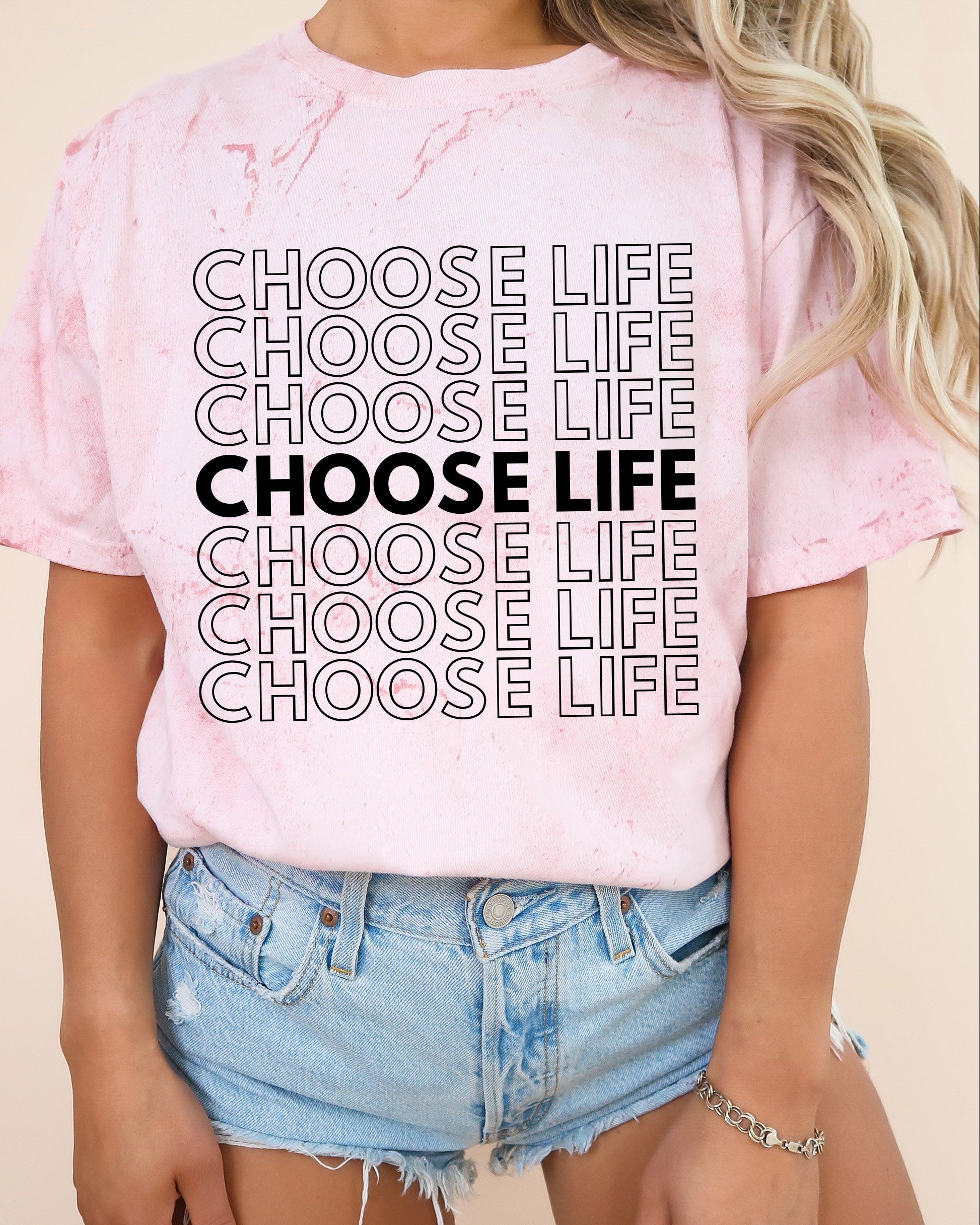 Choose Life Christian Comfort Colors Garment Dyed Christian T Shirt (Repeat)