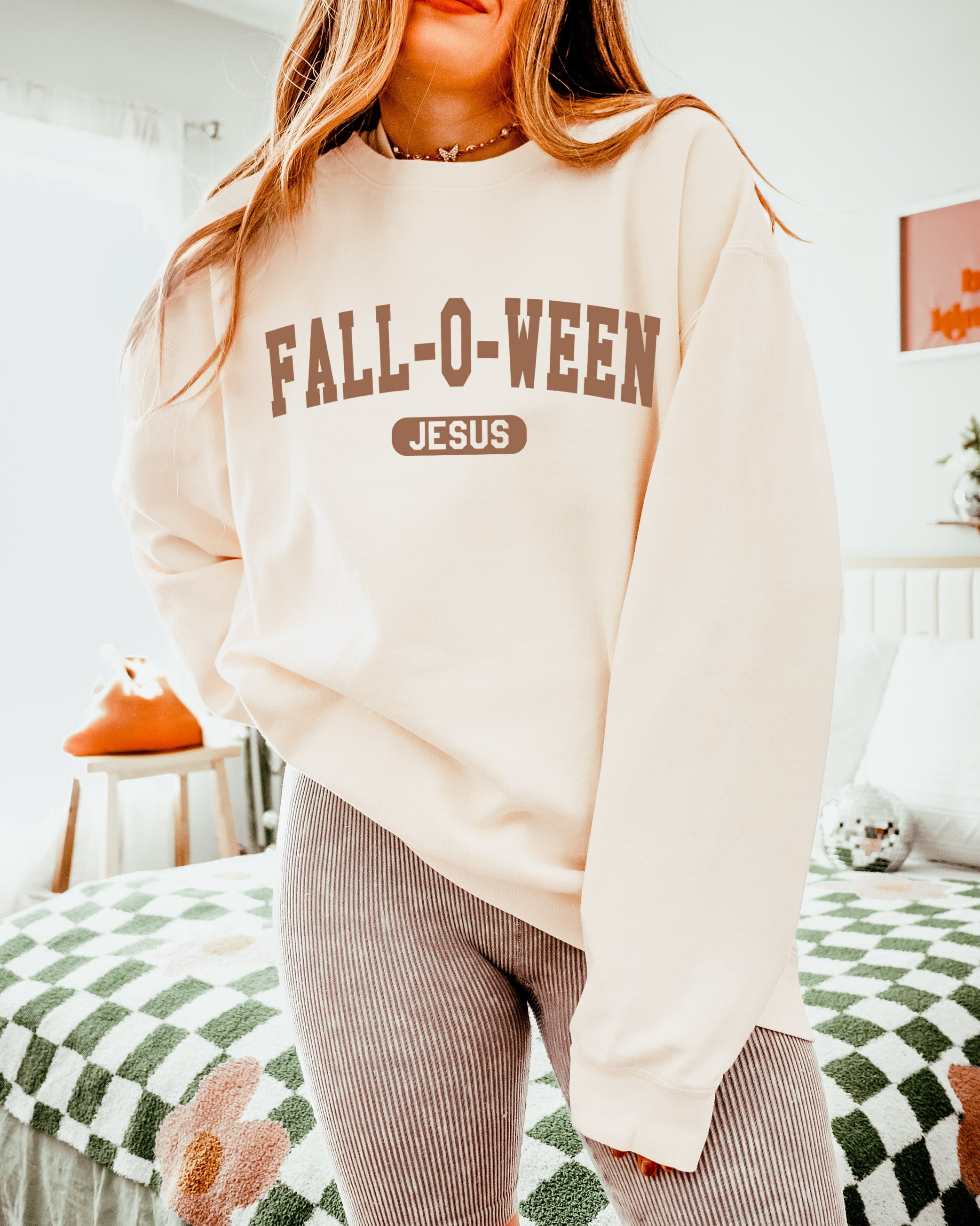 Christian Fall-o-ween Jesus Thanksgiving day Fall Garment Dyed Comfort Colors Sweatshirt