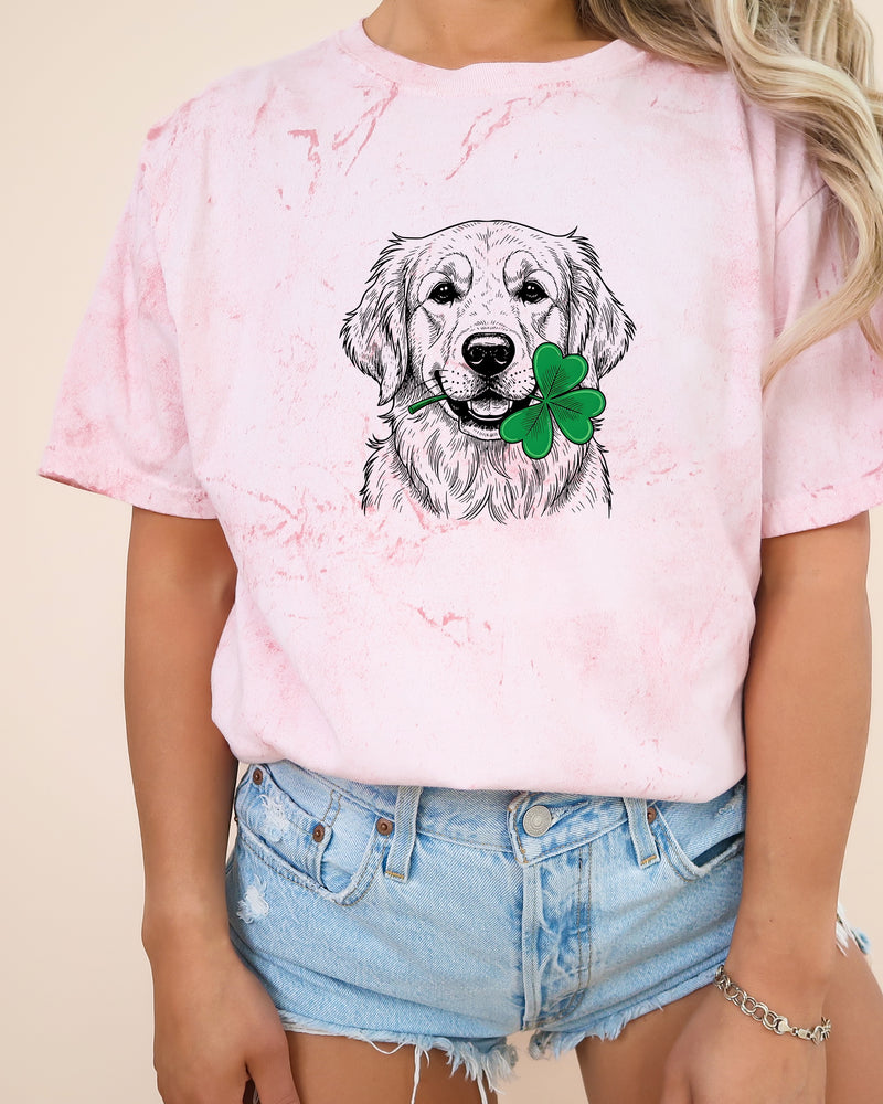 Golden Retriever Dog Mom St. Patrick's day Comfort Colors T Shirt