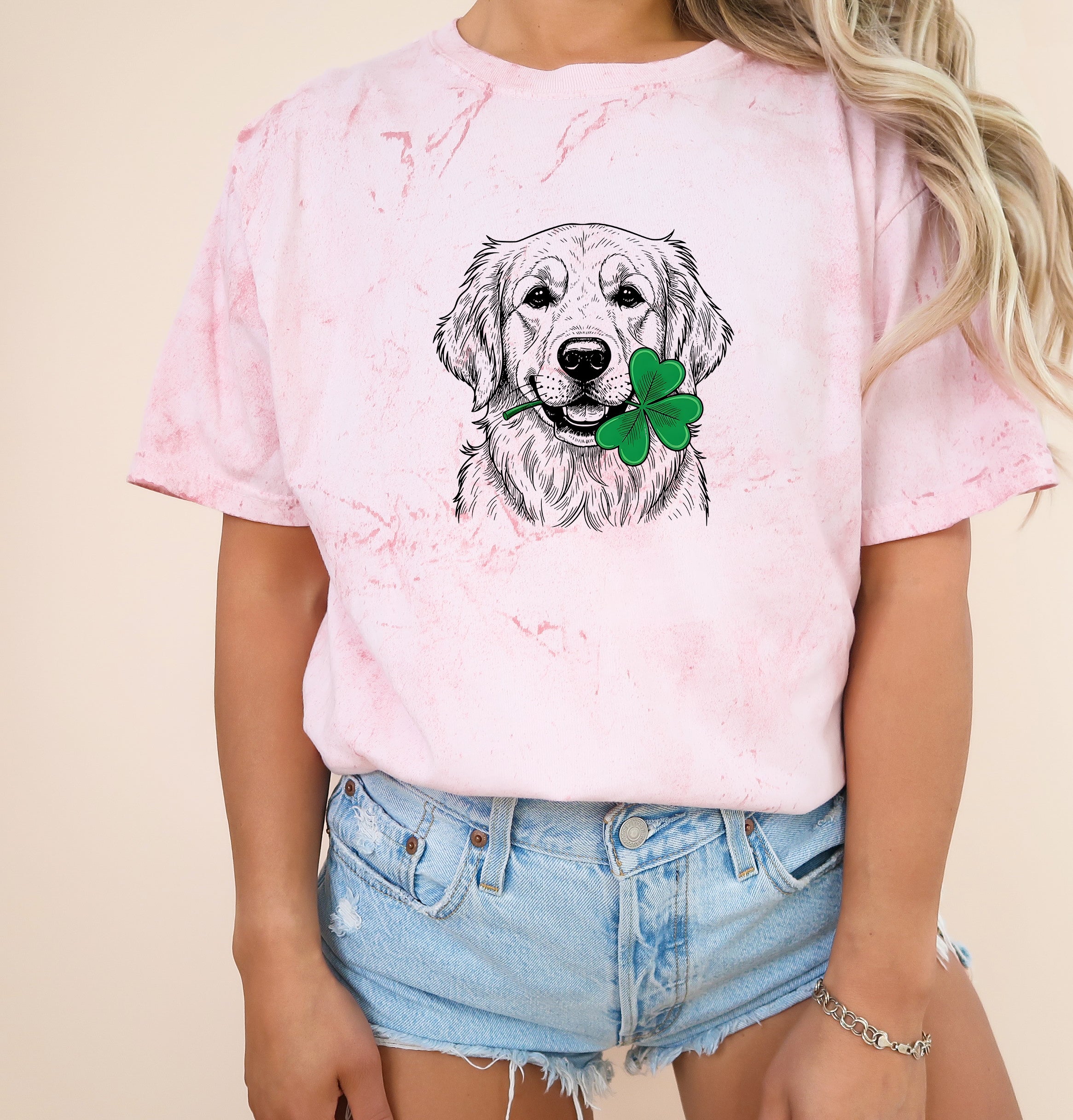 Golden Retriever Dog Mom St. Patrick's day Comfort Colors T Shirt