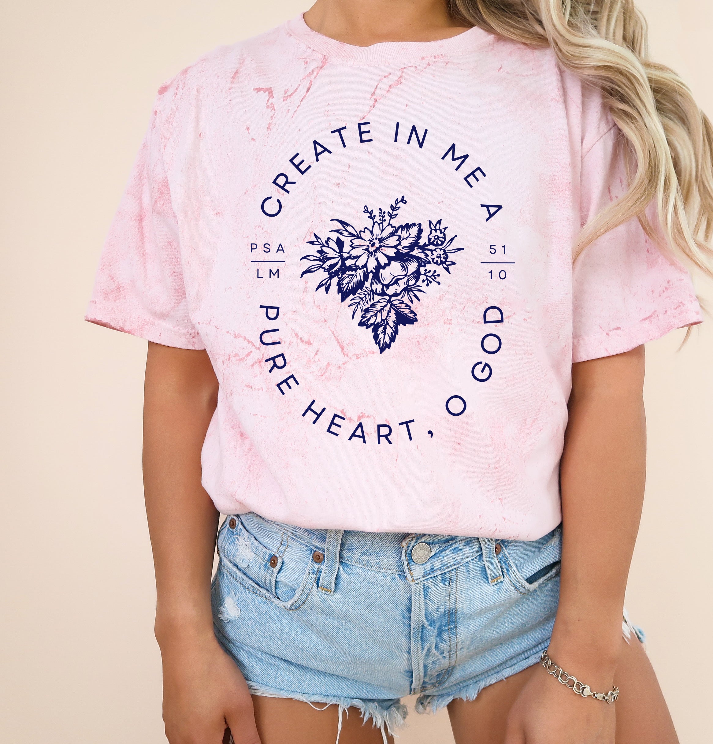 Create in me a clean pure Heart Christian Comfort Colors Garment Dyed T Shirt