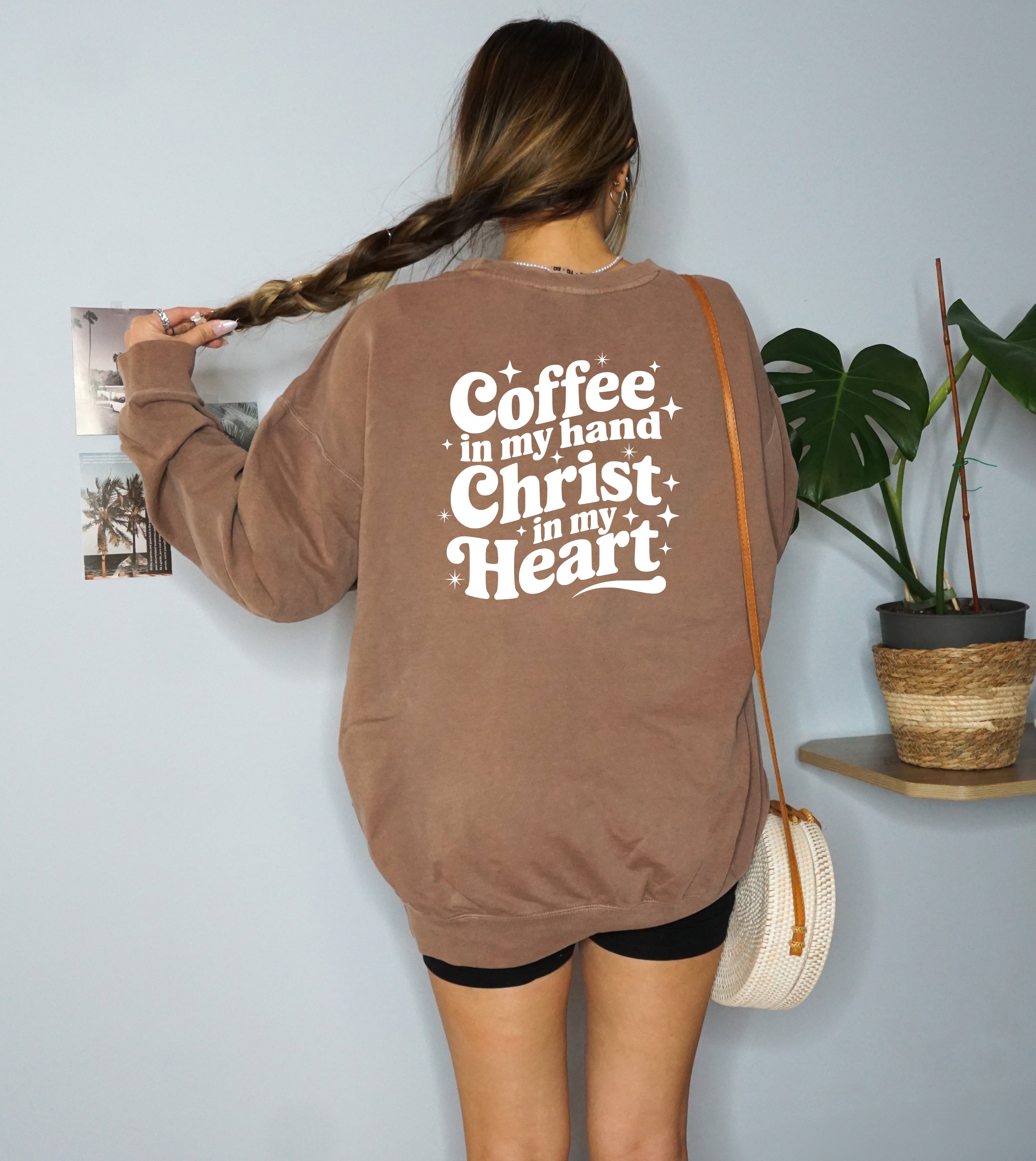 Coffee In My Hand Christ In My Heart Inspirational Christian Comfort Colors Sweatshirt