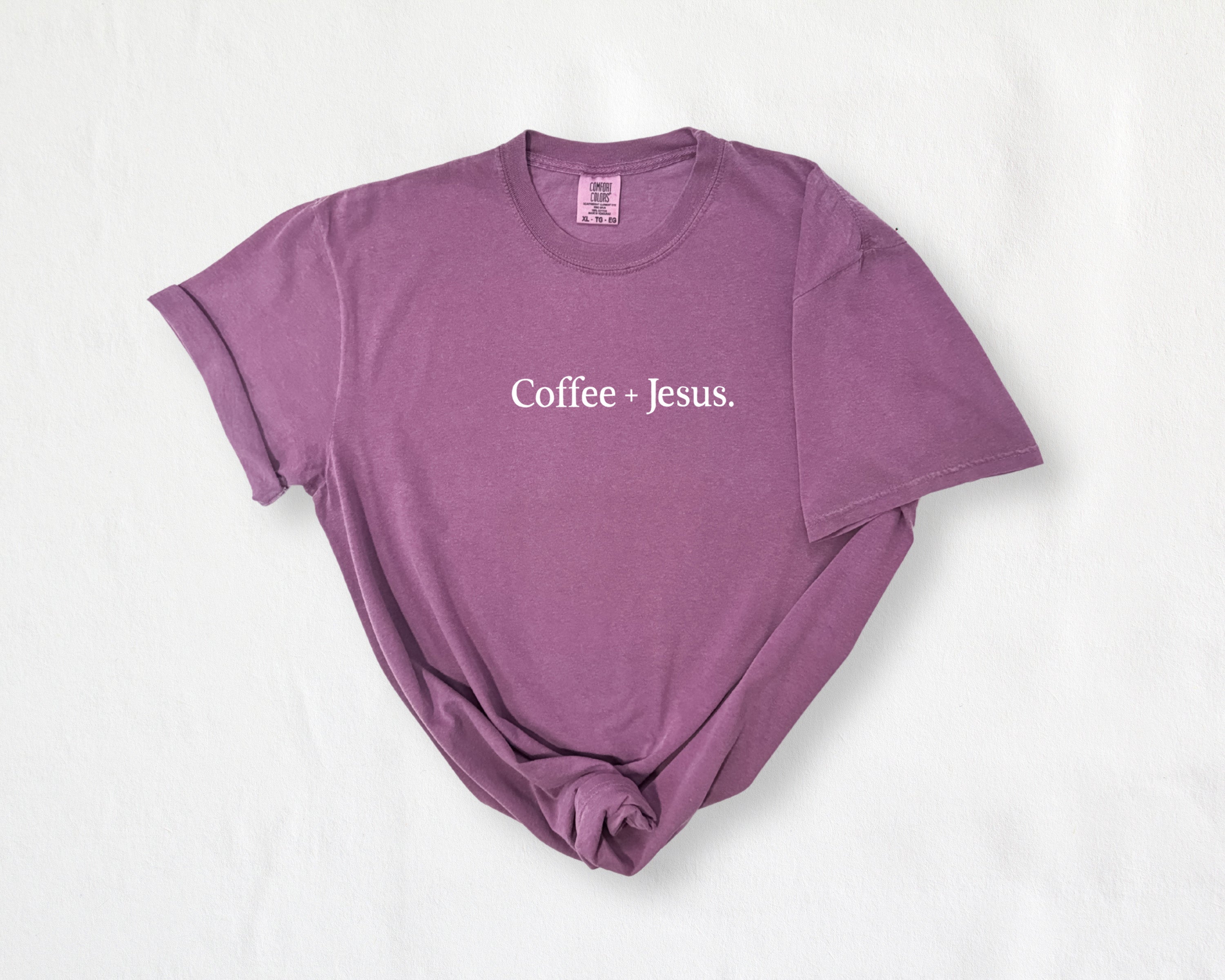 Coffee + Jesus Fall Thanksgiving day Christmas Autumn Comfort Colors Garment Dyed T Shirt