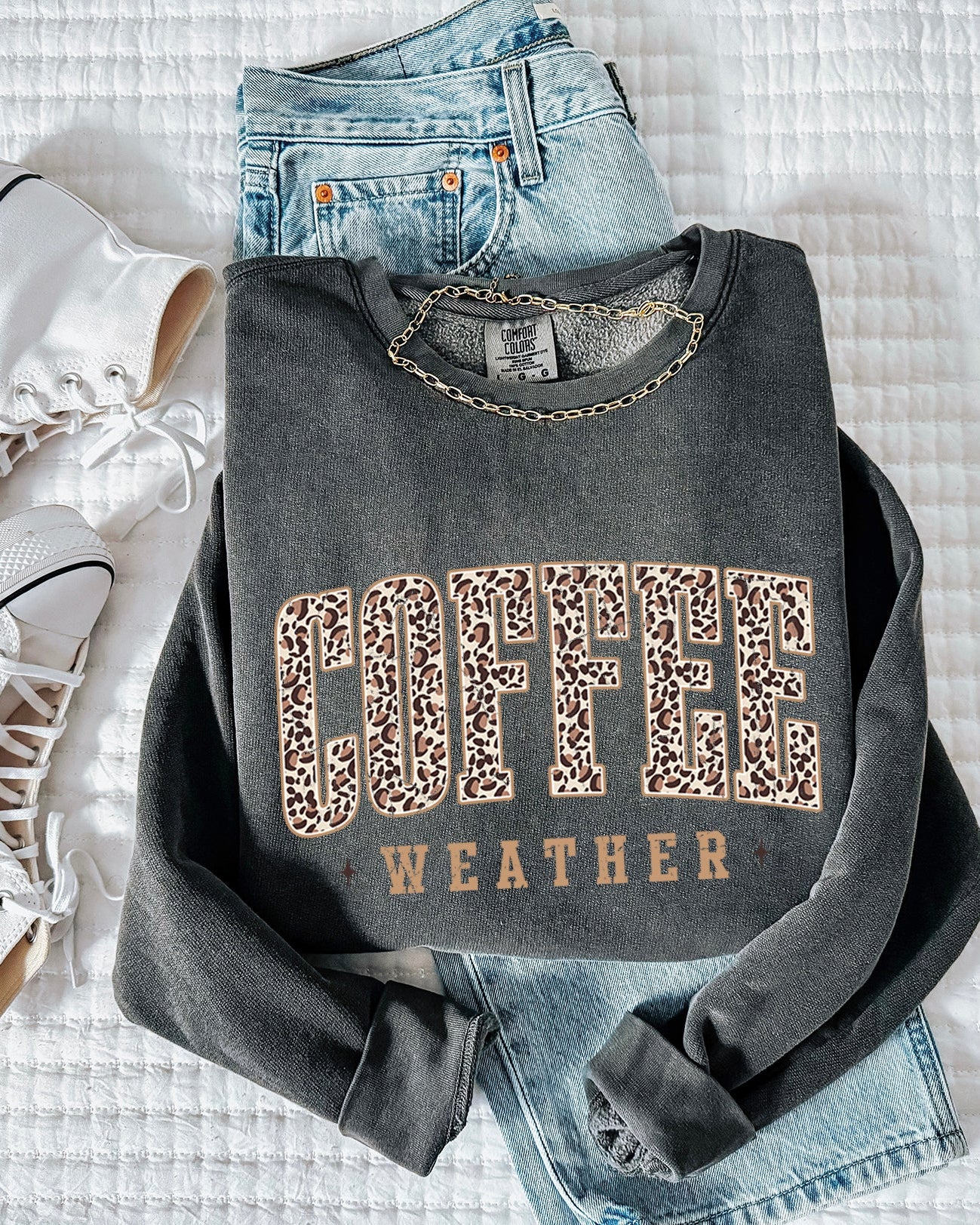 Coffee Season Fall Autumn Thanksgiving Day Garment Dyed Comfort Colors Sweatshirt