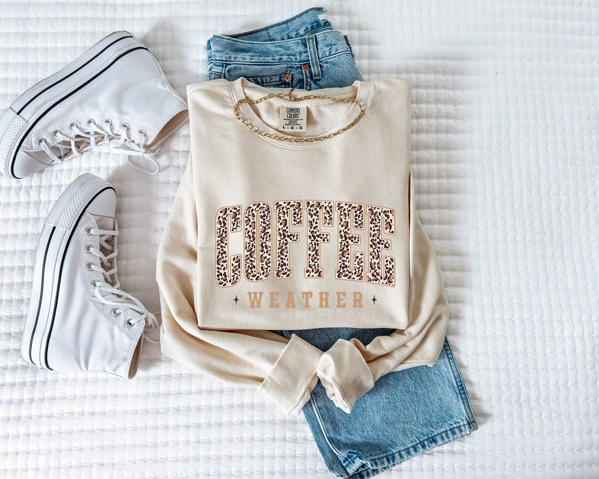 Coffee Season Fall Autumn Thanksgiving Day Garment Dyed Comfort Colors Sweatshirt