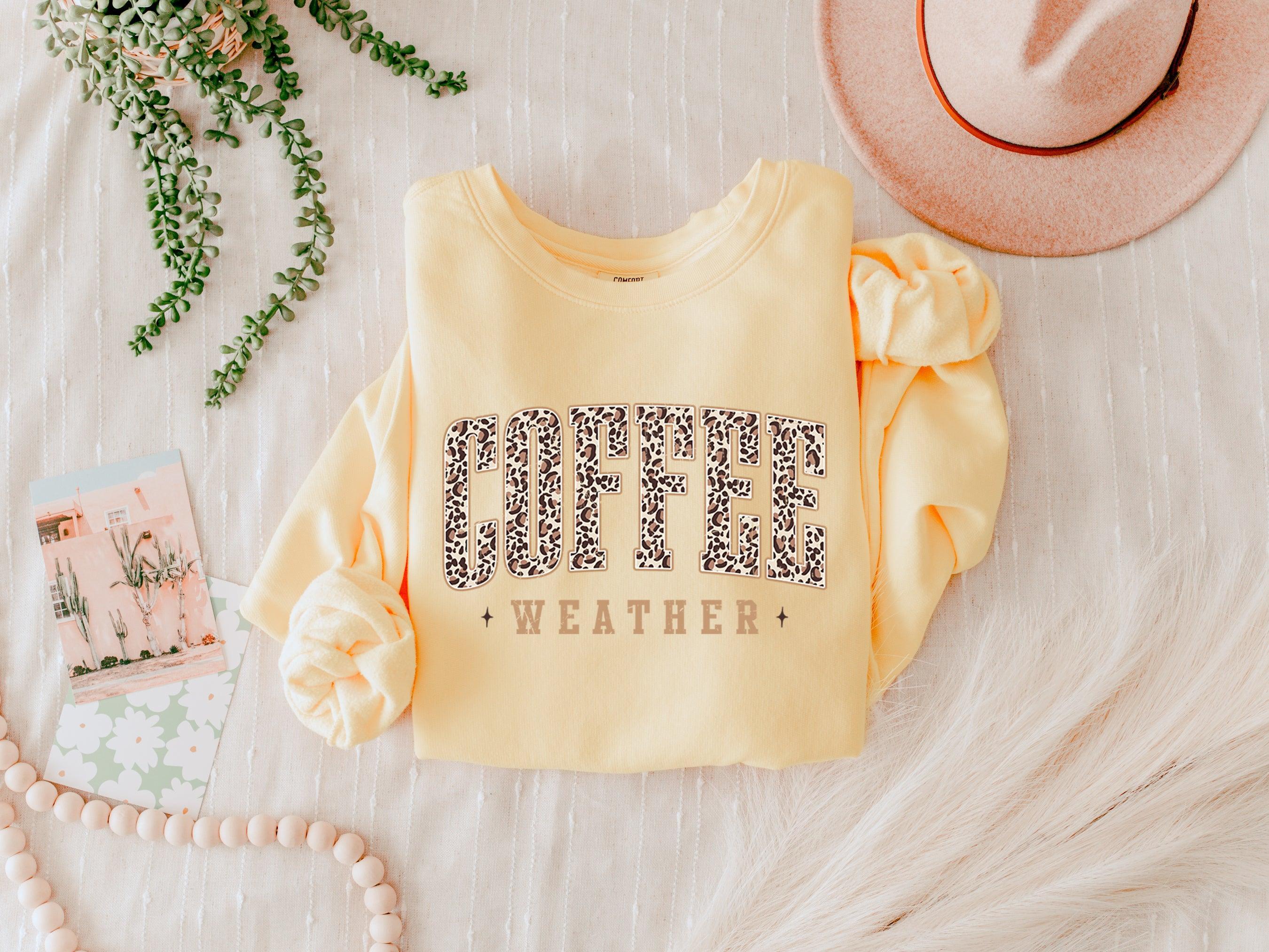 Coffee Season Fall Autumn Thanksgiving Day Garment Dyed Comfort Colors Sweatshirt