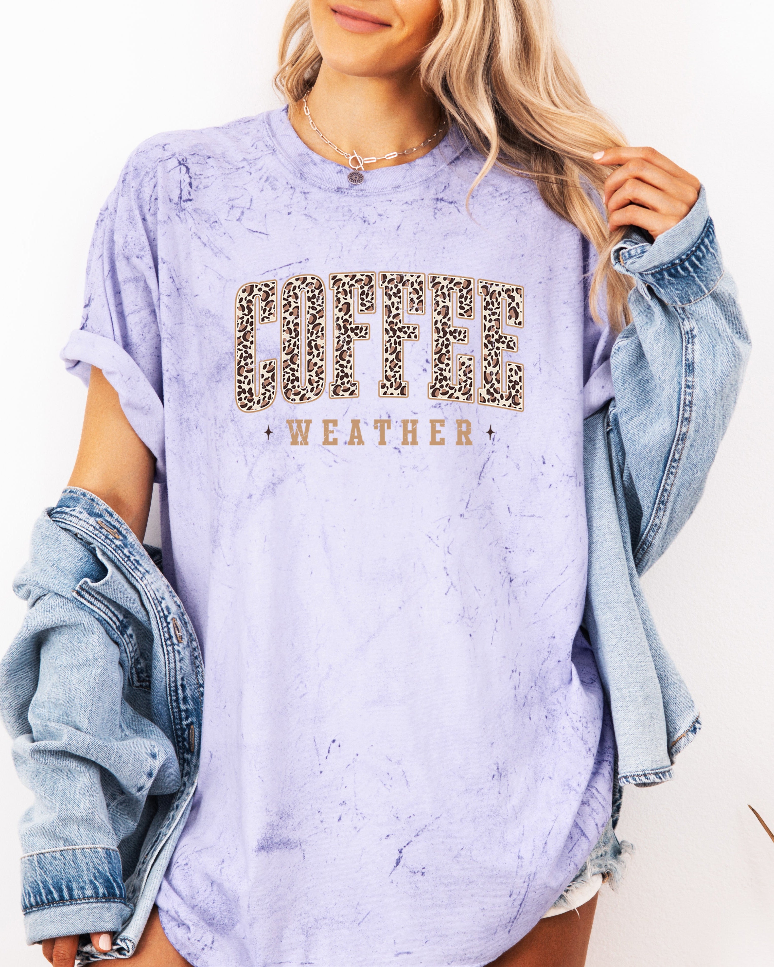 Coffee Weather Fall Thanksgiving day Christmas Autumn Comfort Colors Garment Dyed T Shirt