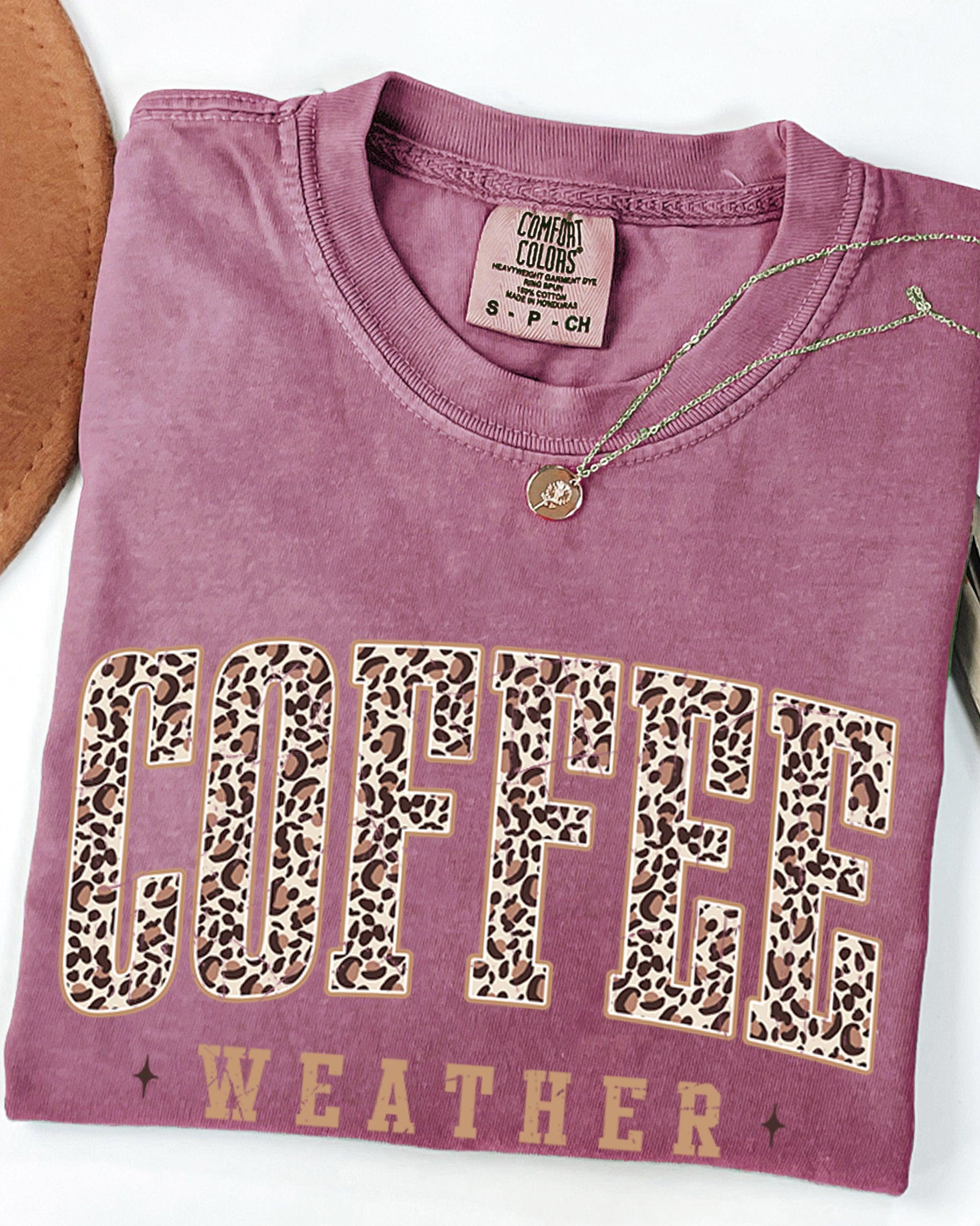 Coffee Weather Fall Thanksgiving day Christmas Autumn Comfort Colors Garment Dyed T Shirt