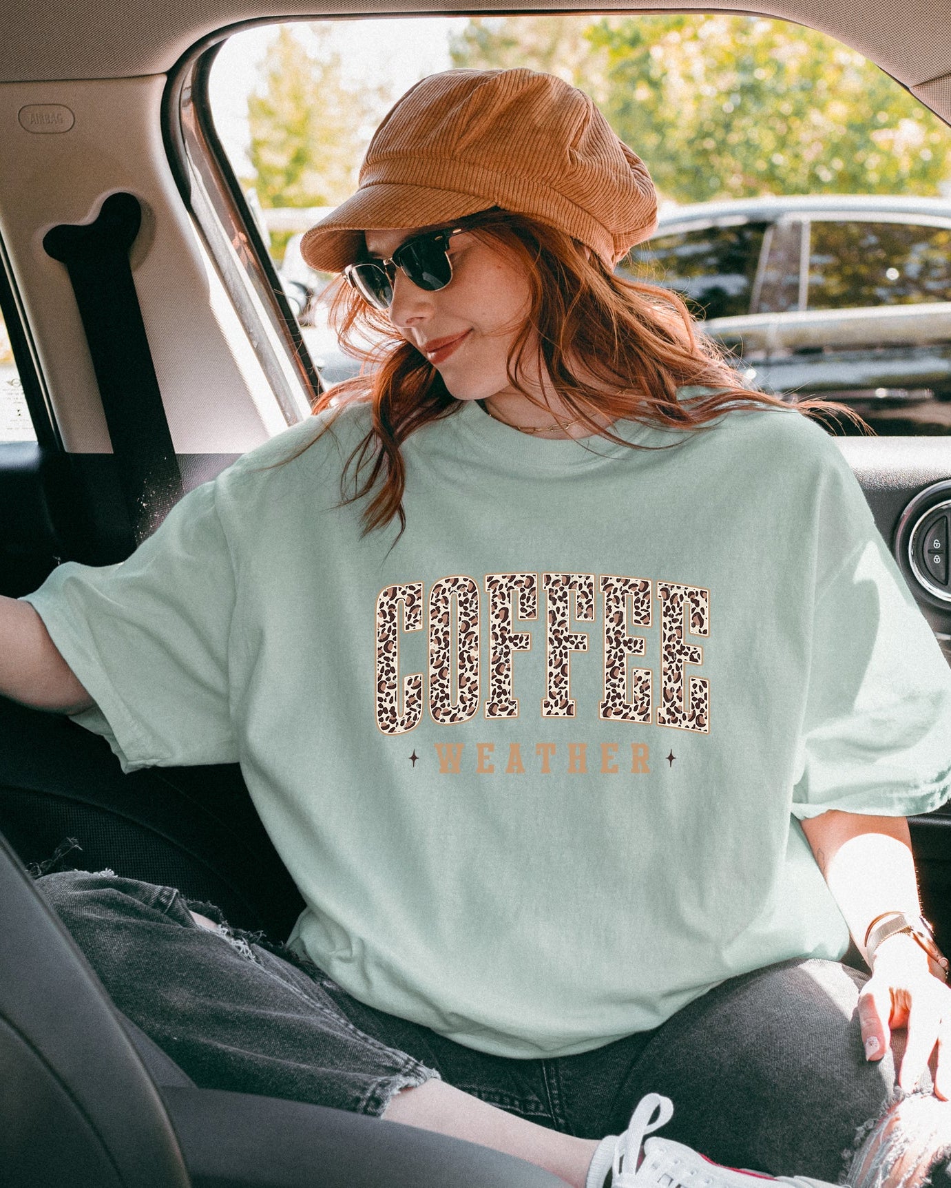 Coffee Weather Fall Thanksgiving day Christmas Autumn Comfort Colors Garment Dyed T Shirt