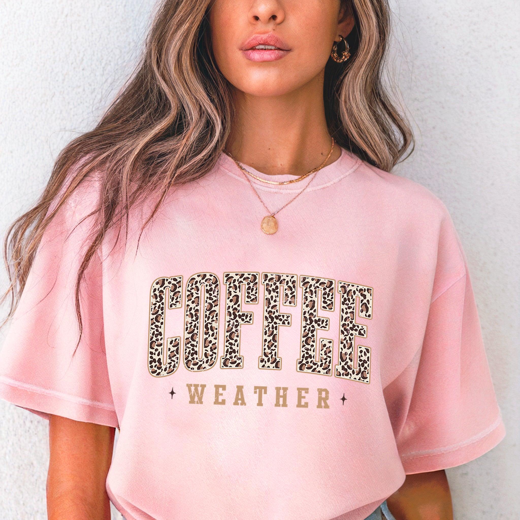 Coffee Weather Fall Thanksgiving day Christmas Autumn Comfort Colors Garment Dyed T Shirt