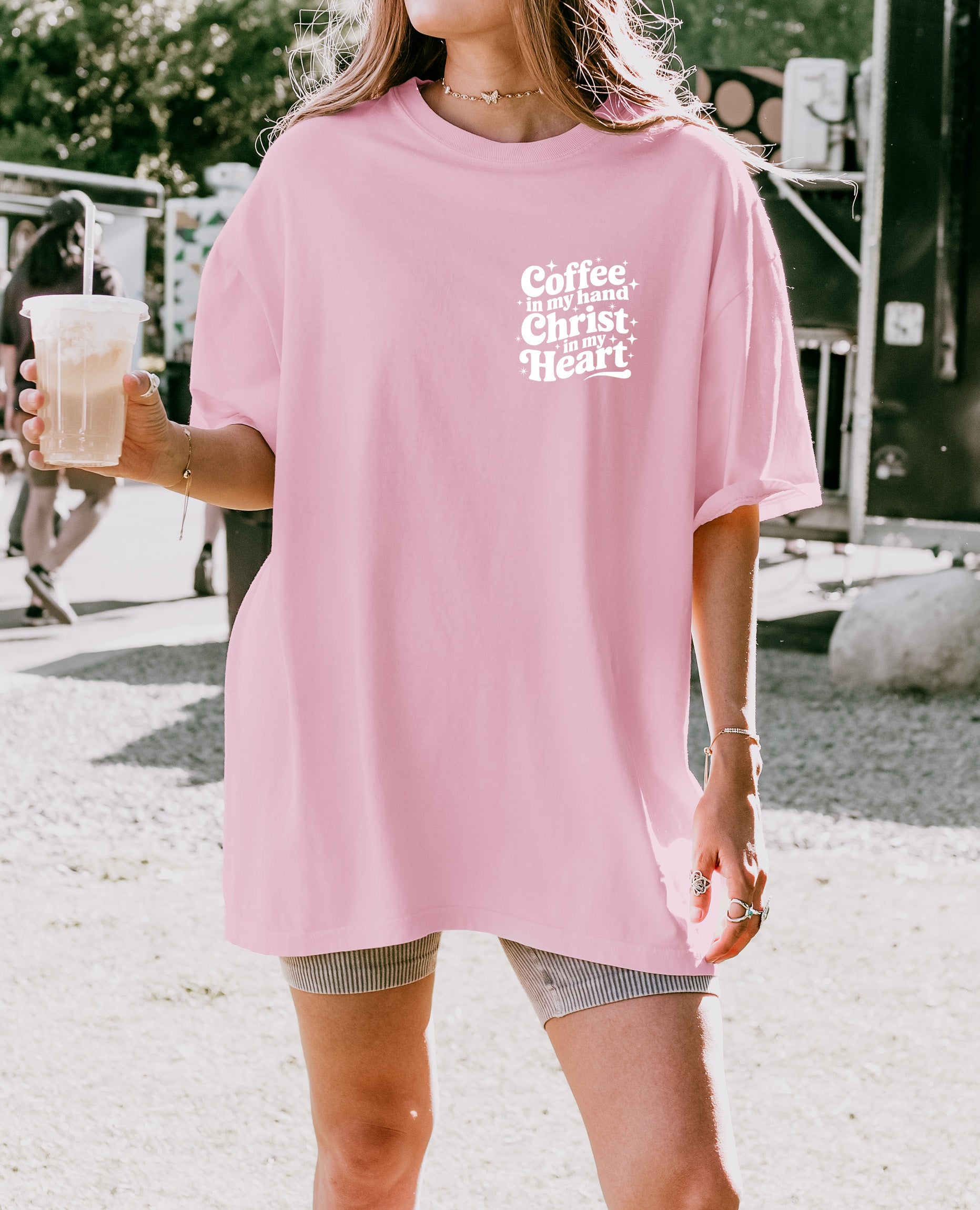 Coffee in my hand Christ in my heart Fall Thanksgiving day Christmas Autumn Comfort Colors Garment Dyed T Shirt