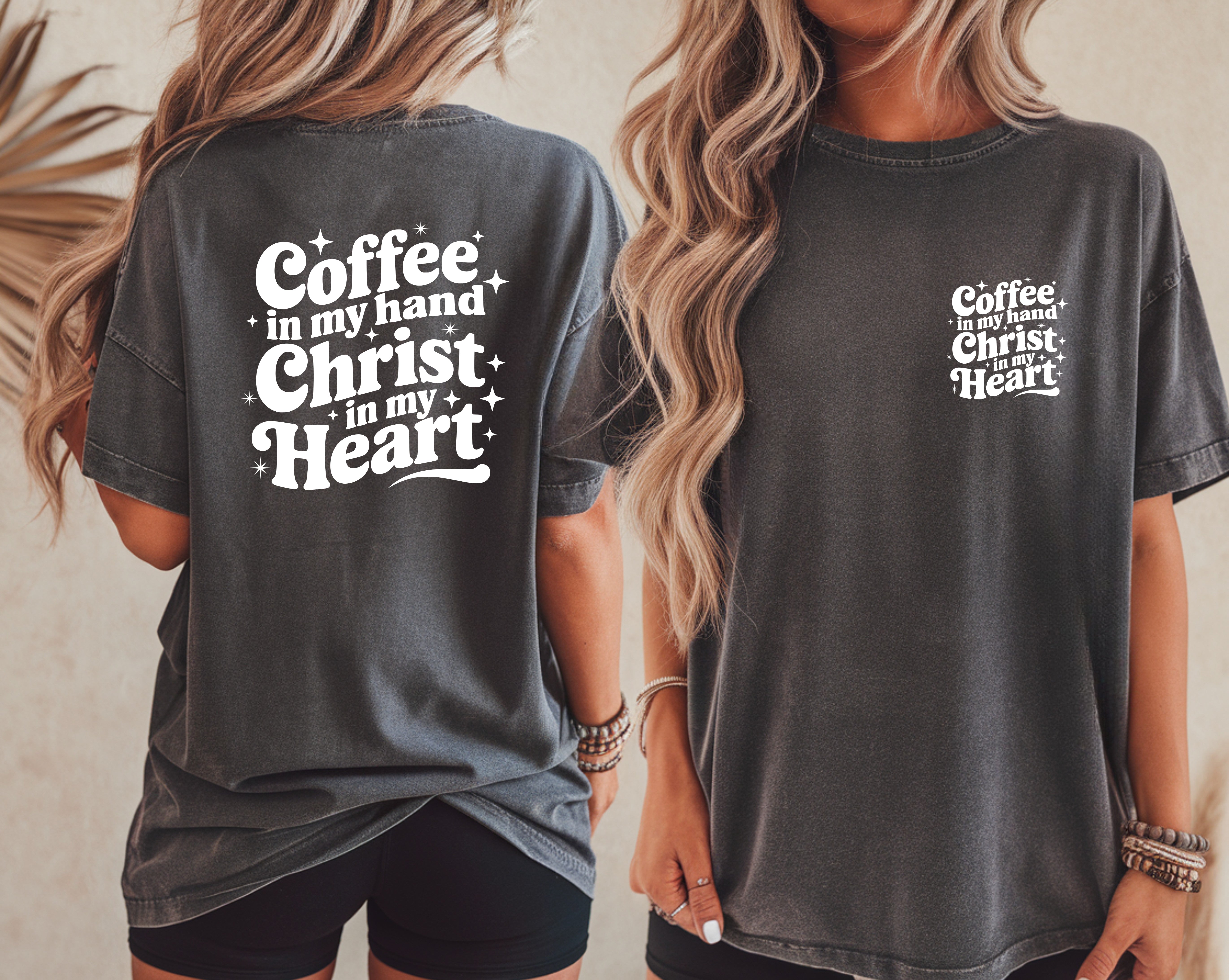 Coffee in my hand Christ in my heart Fall Thanksgiving day Christmas Autumn Comfort Colors Garment Dyed T Shirt