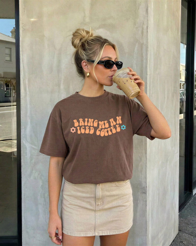 Bring me an Iced Coffee Latte Comfort Colors Garment Dyed T Shirt