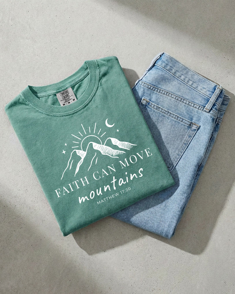 Faith can move mountains Comfort Colors Garment Dyed T Shirt (New)