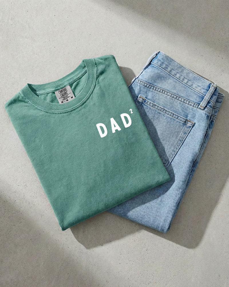 Dad of Two Comfort Colors T Shirt (squared 2) Father's day