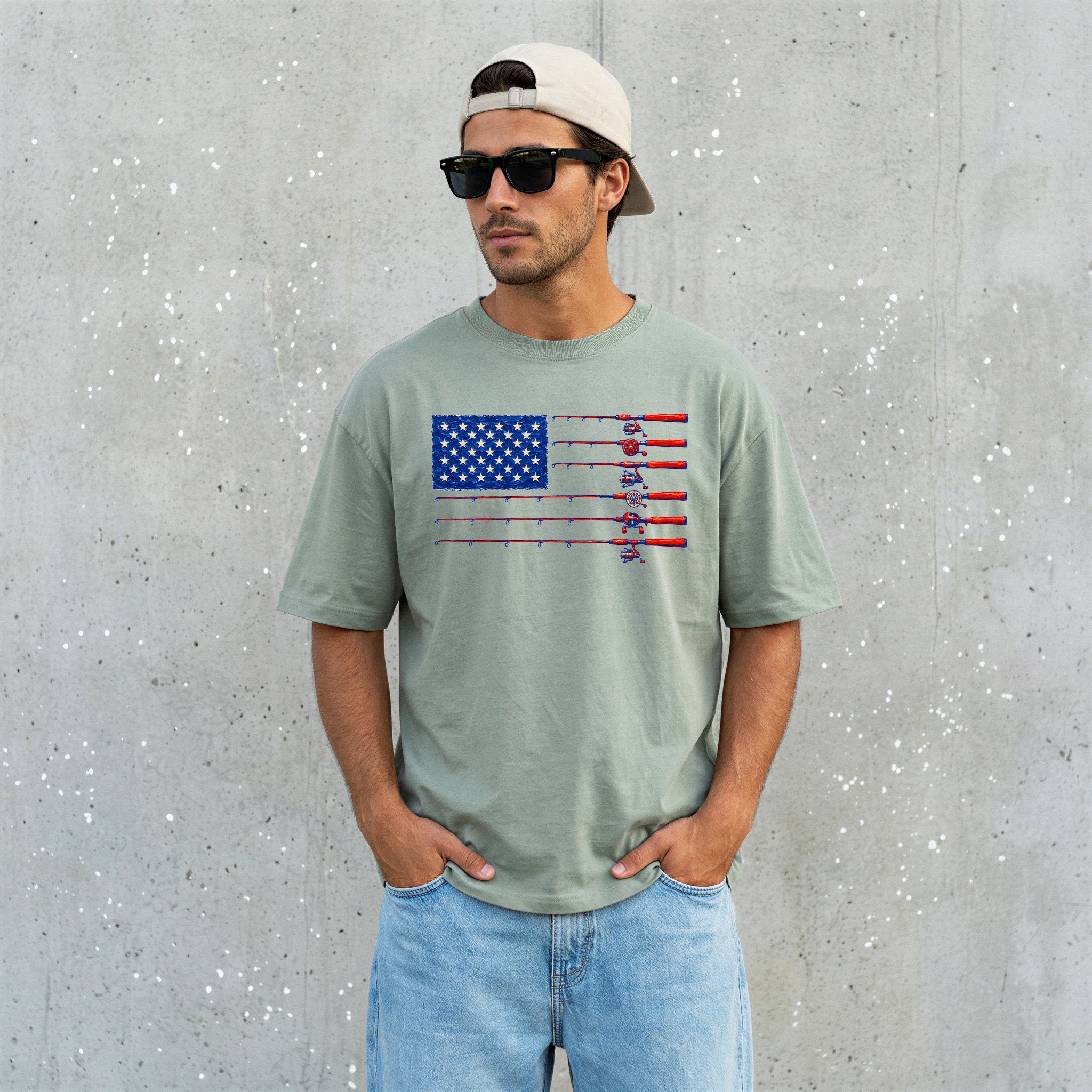 USA America Fishing Comfort Colors T Shirt - 4th of July, Memorial day, Veterans day gift for dad