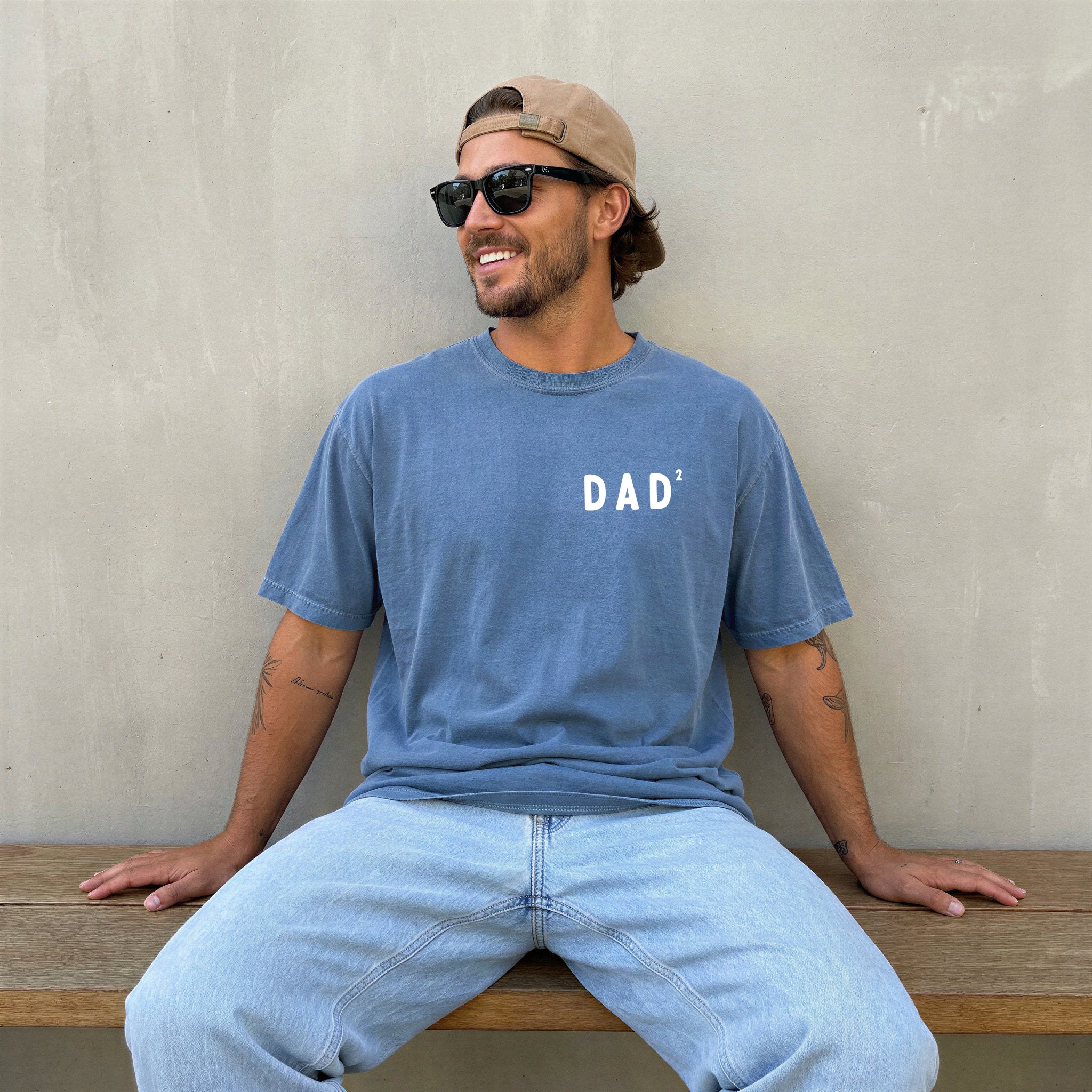 Dad of Two Comfort Colors T Shirt (squared 2) Father's day